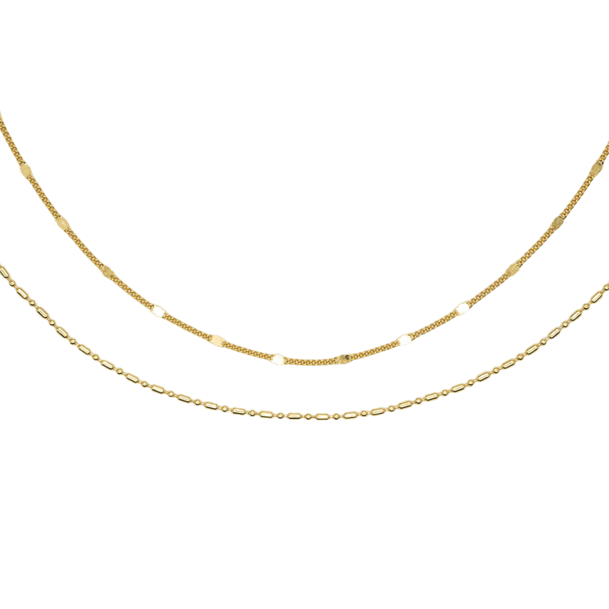 18K Gold Dainty Layered Reflective Choker