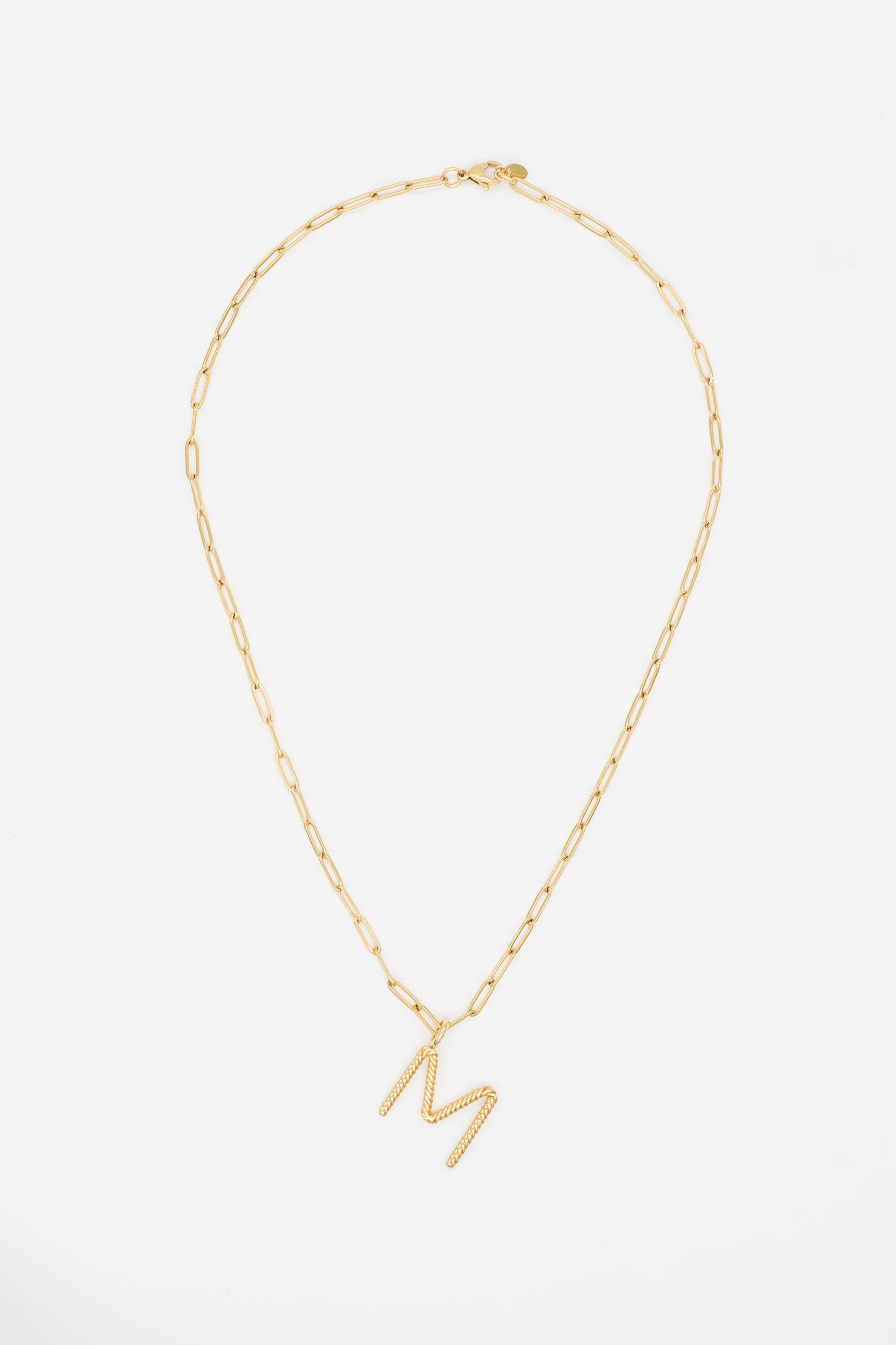 Aspen Initial paperclip Necklace
