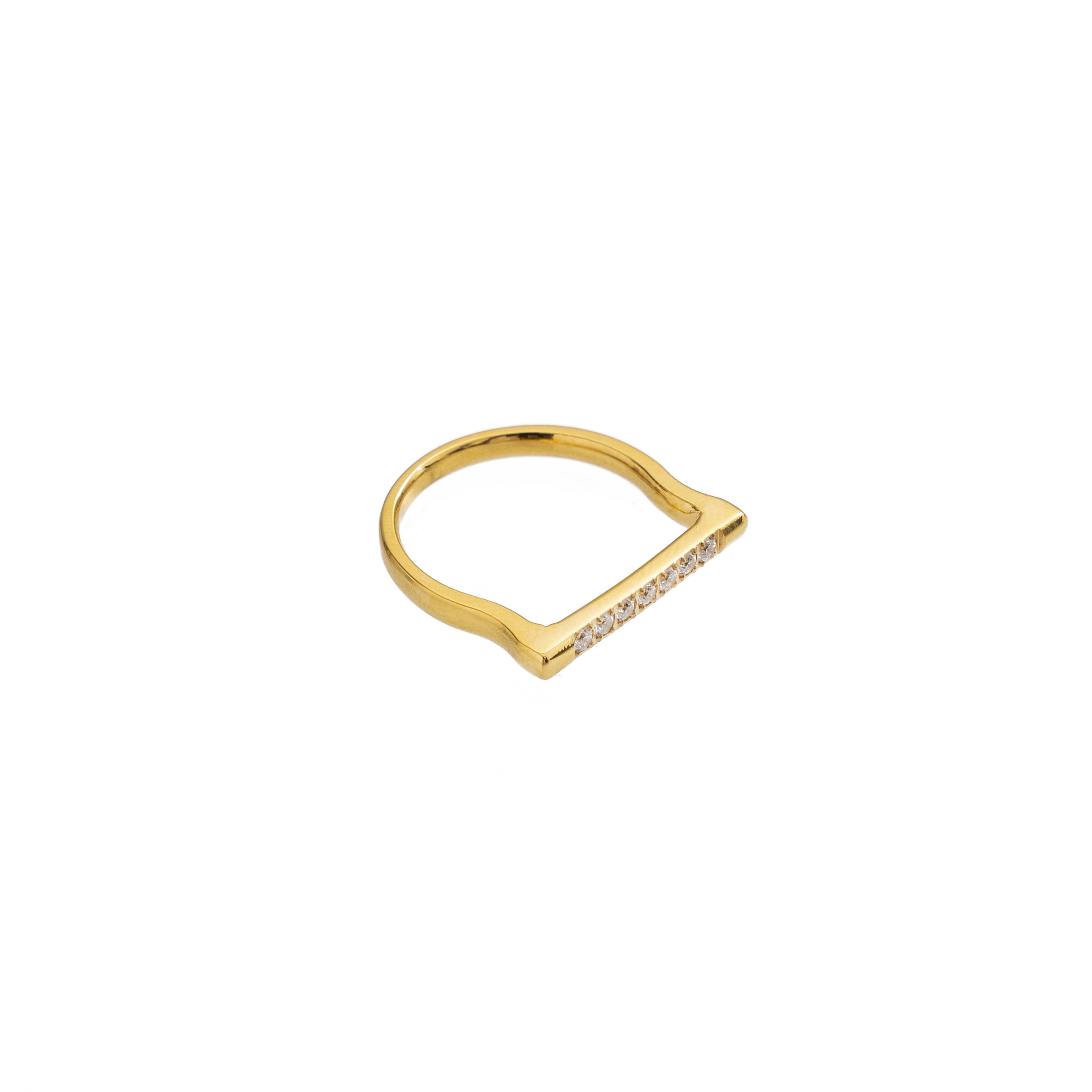Waterproof Gold Diamond Bar Ring