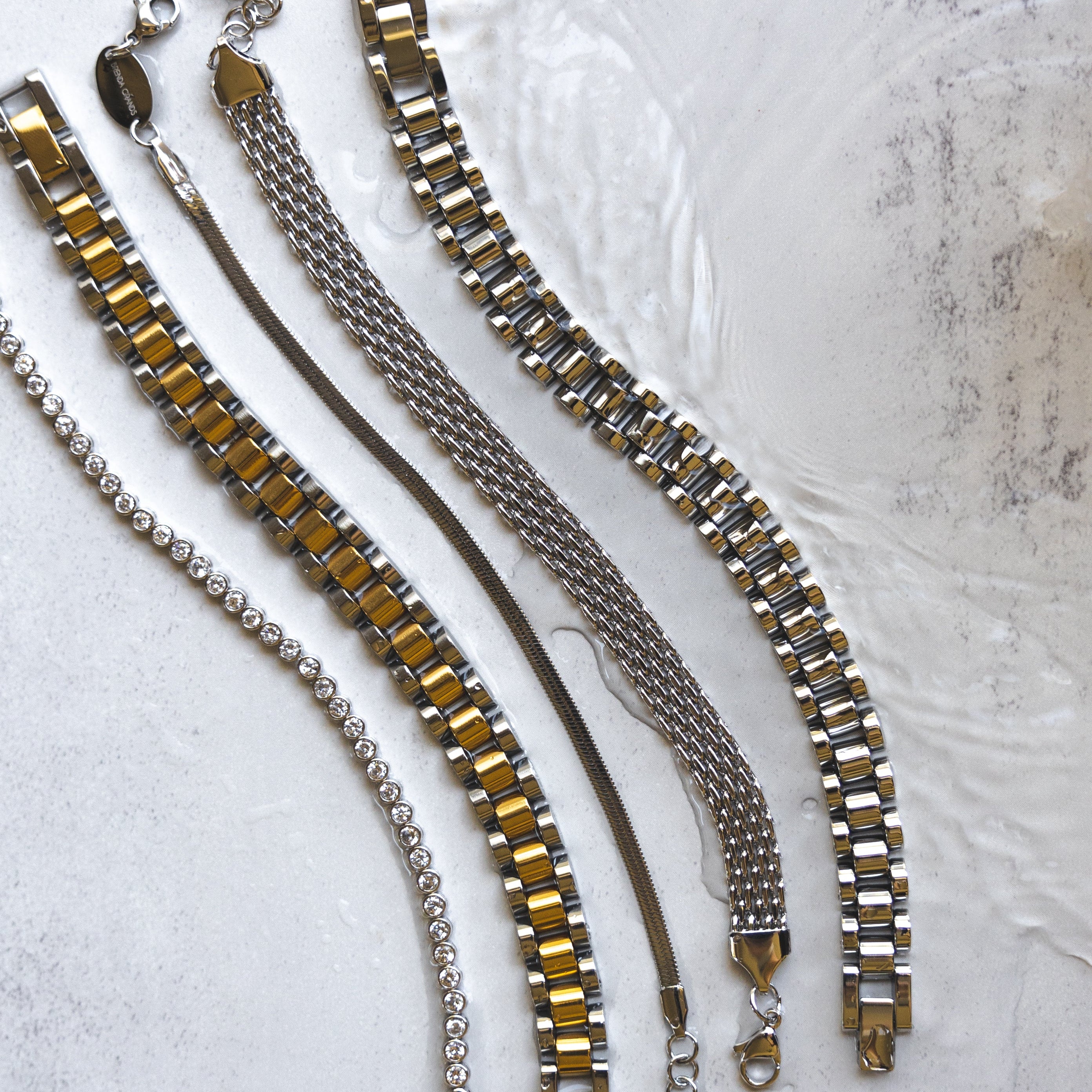 Waterproof Two Tone Watch Band Bracelet