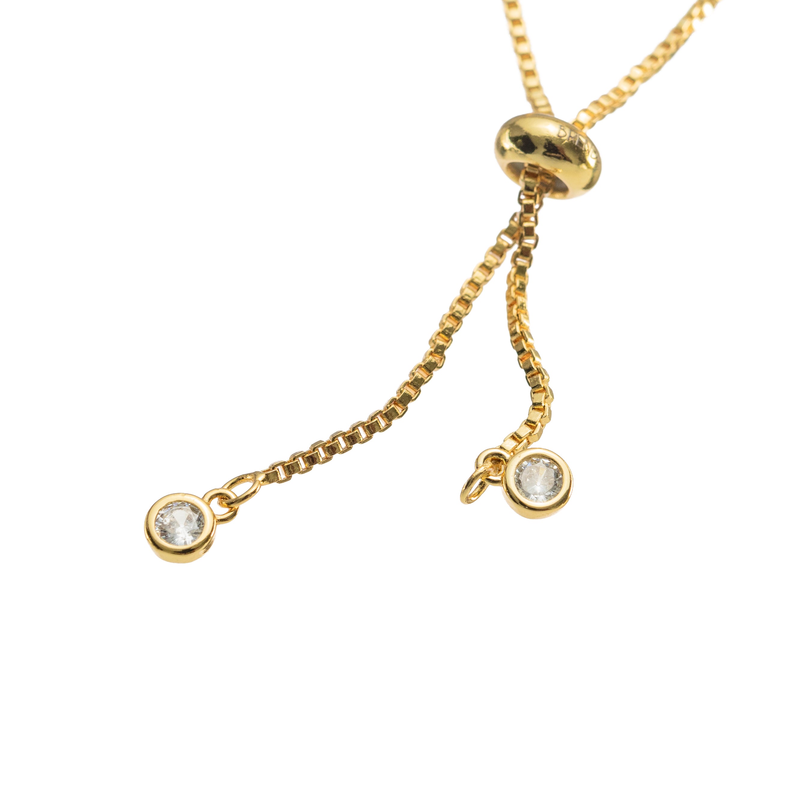 18K Gold Pull Tie Tennis Bracelet