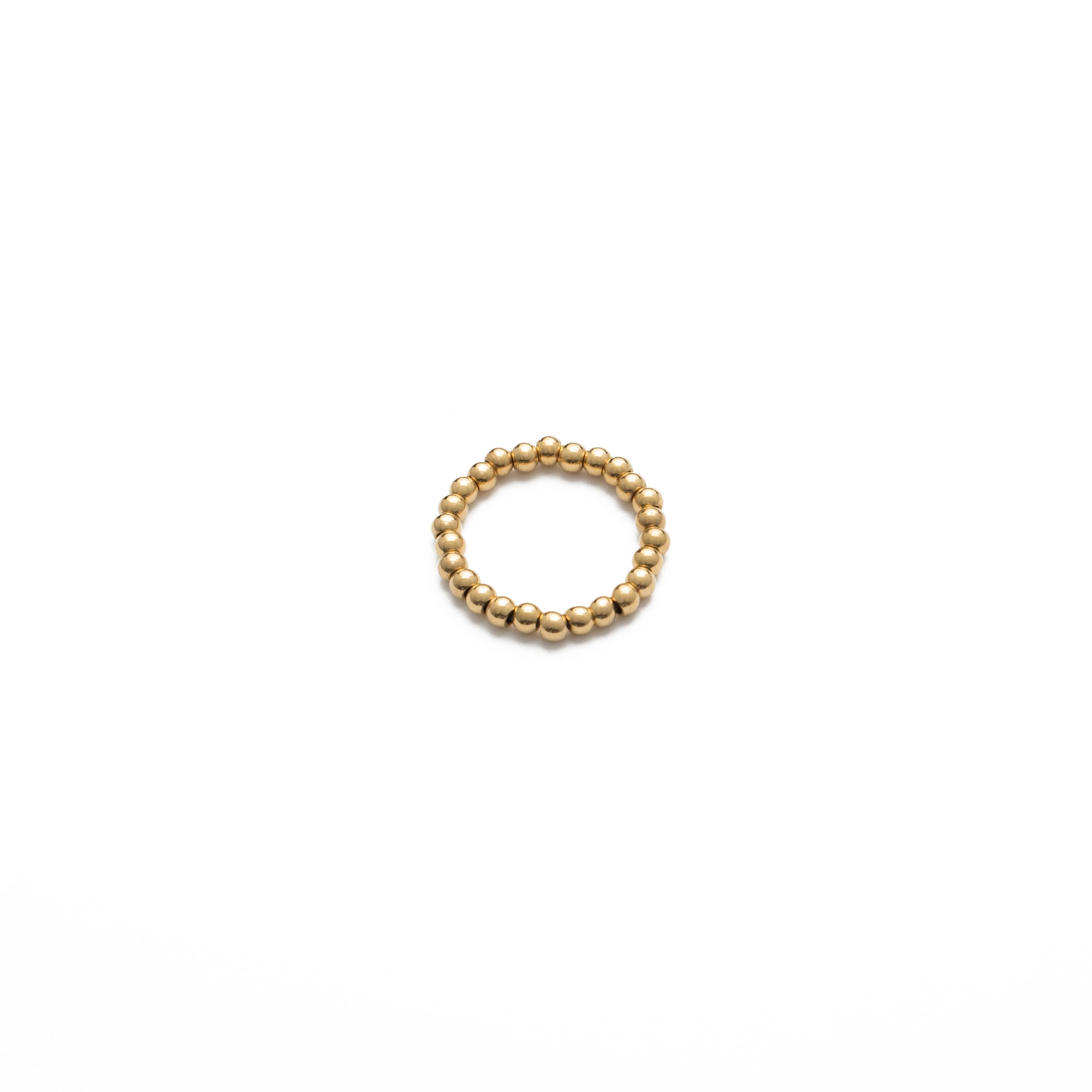 Waterproof Gold Elastic Beaded Ring