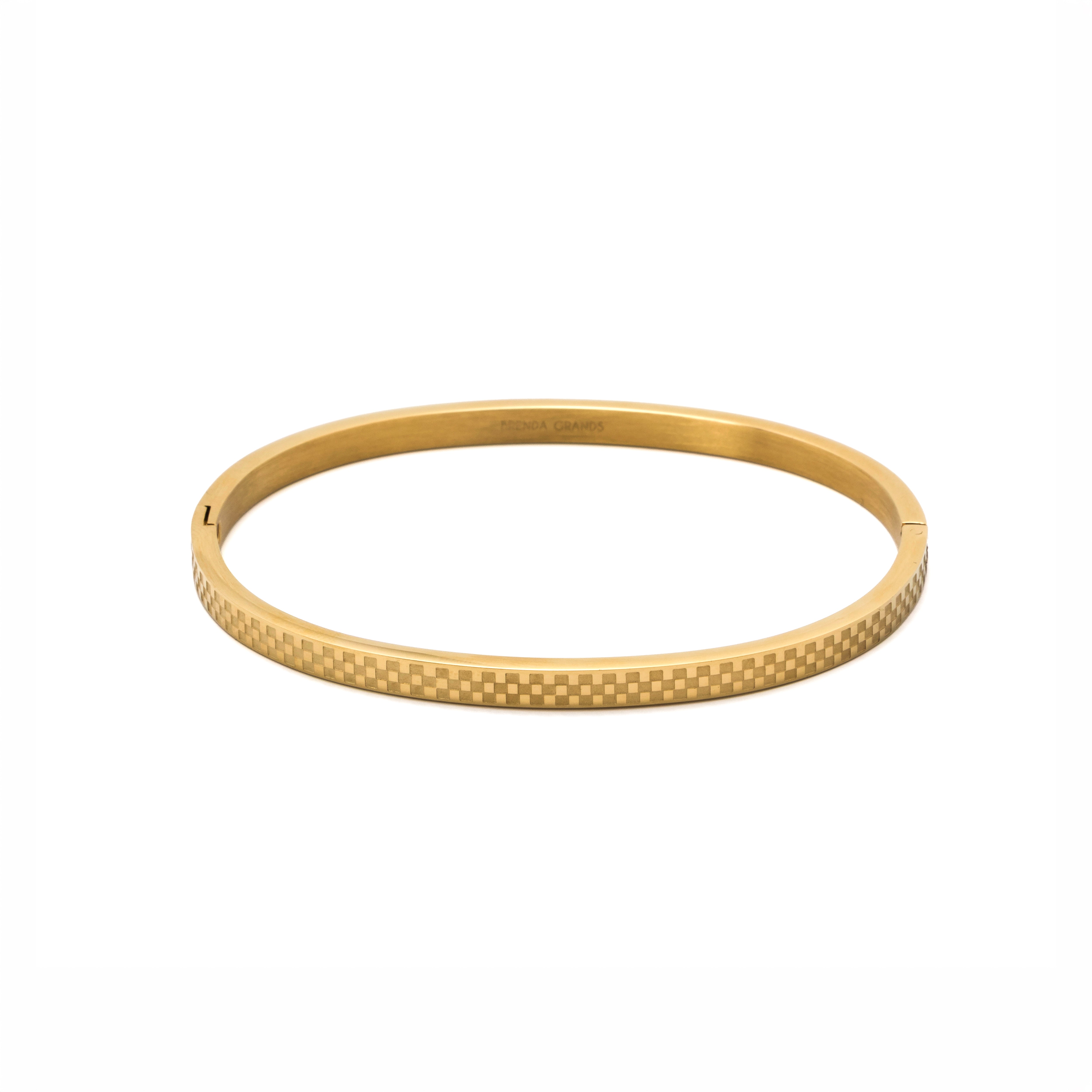 Chess Waterproof Gold Bangle Bracelet