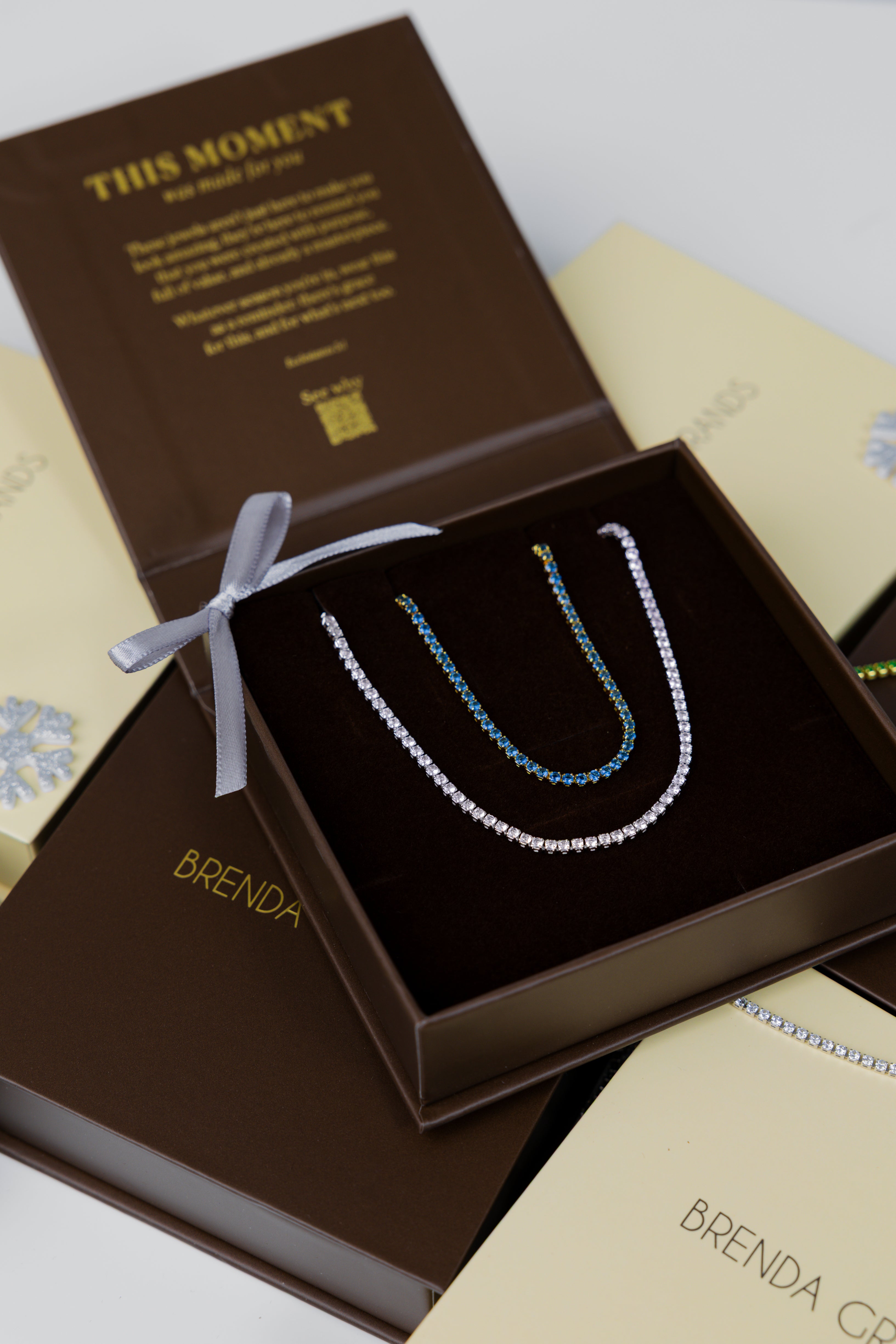 Tennis Choker Gold Blue Sapphire