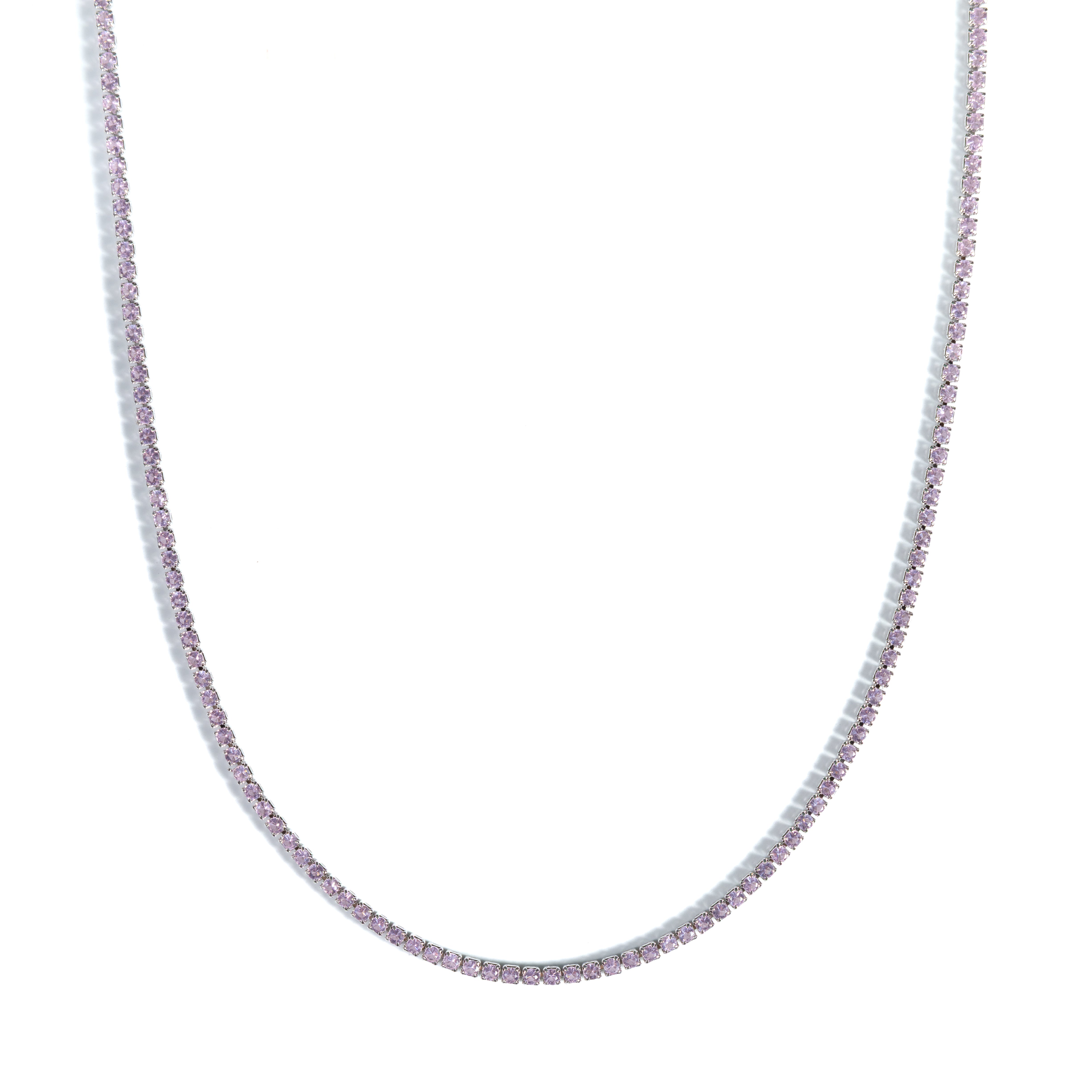 Tennis Choker Silver pink quartz