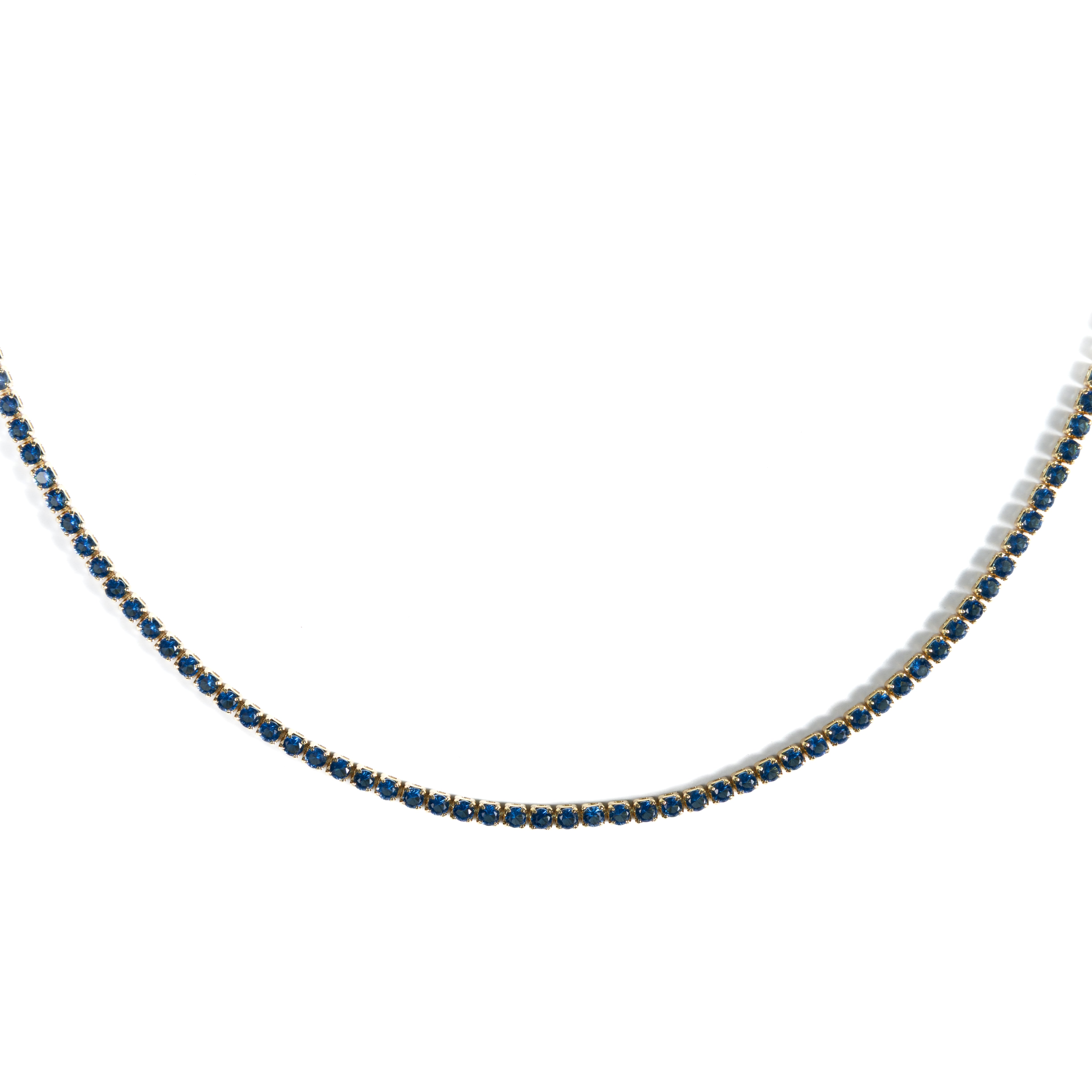 Tennis Choker Gold Blue Sapphire
