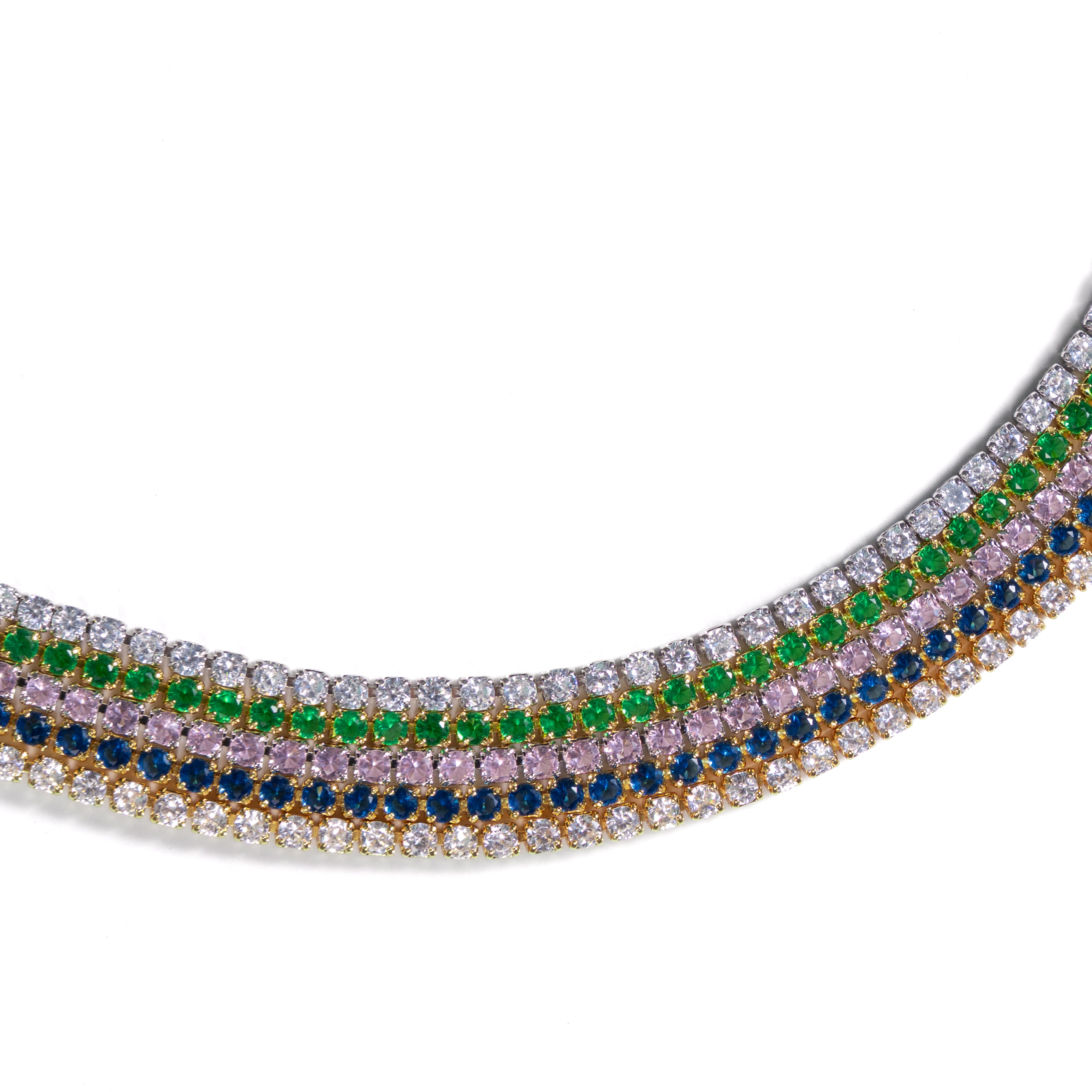 Tennis Choker Silver pink quartz