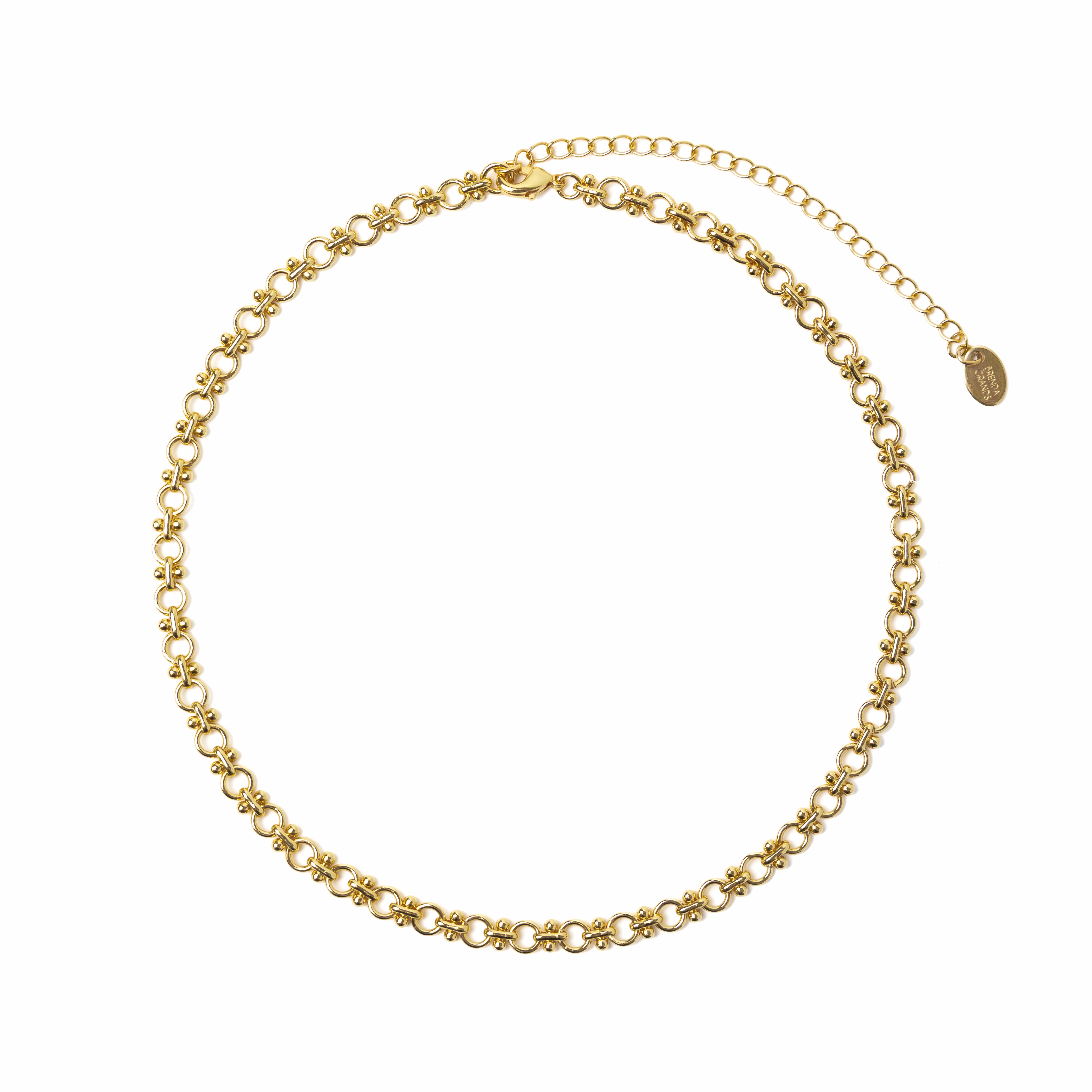 18K Gold Circle Link Necklace