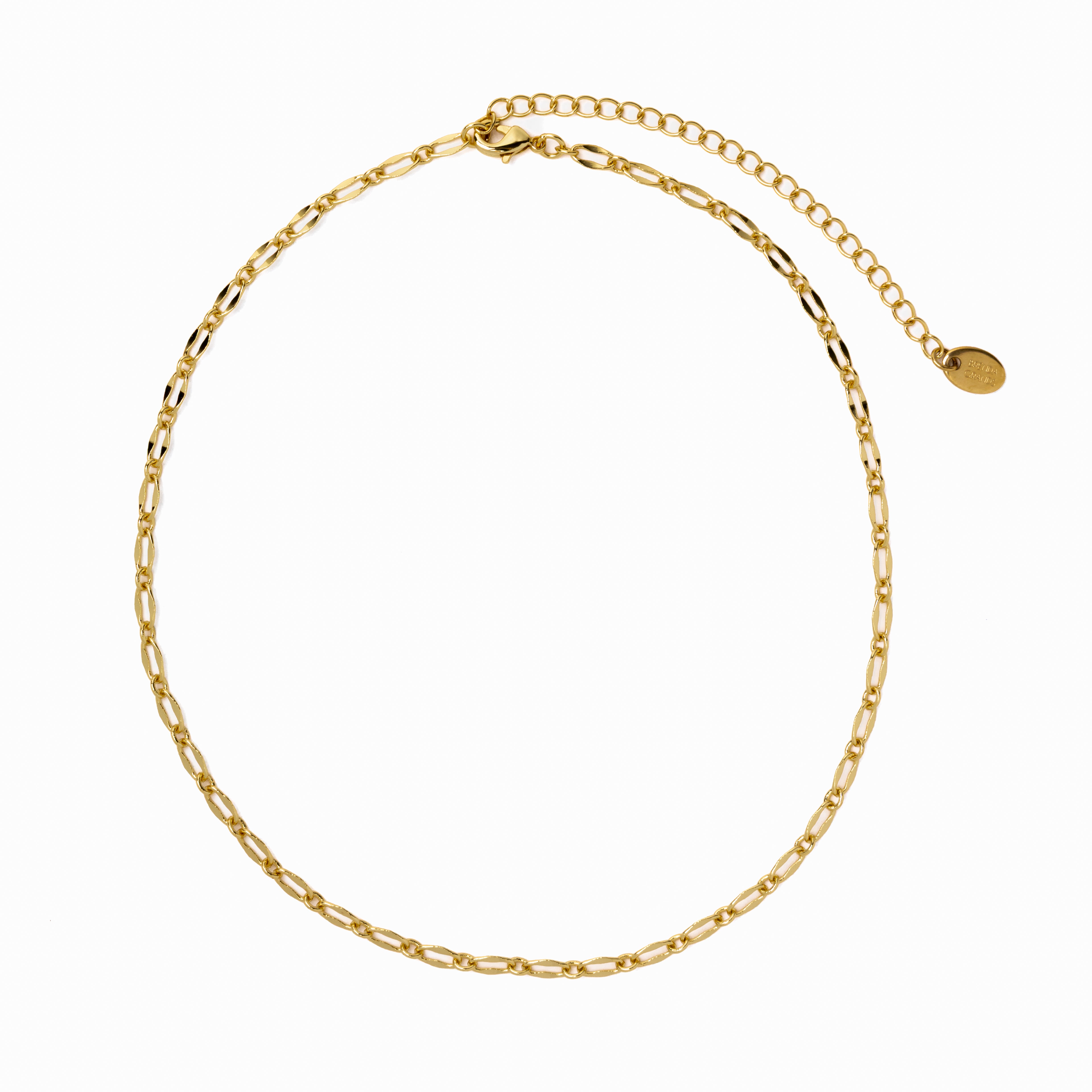 18K Gold Modern Paperclip Necklace