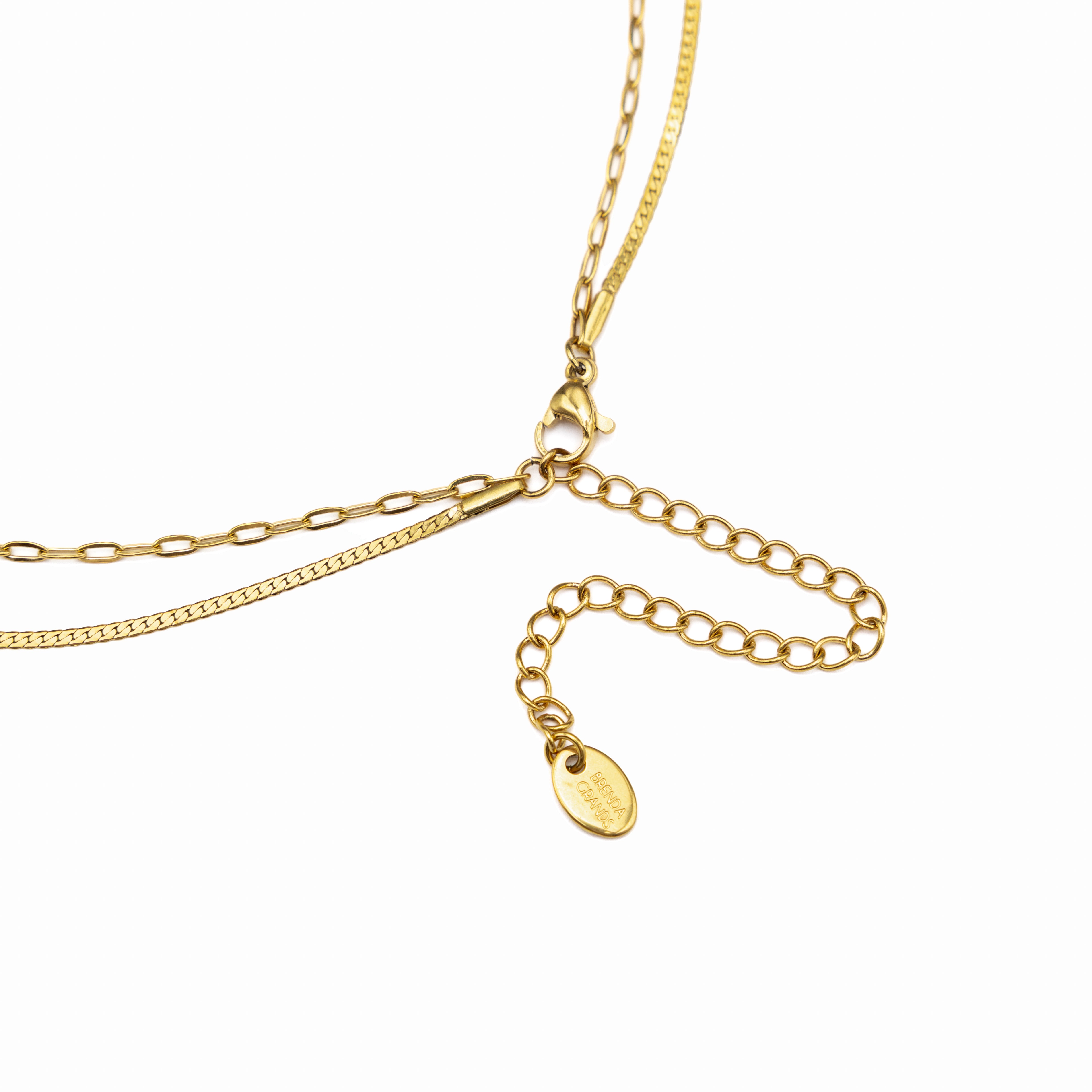 Waterproof Gold Double Layer Paperclip Necklace