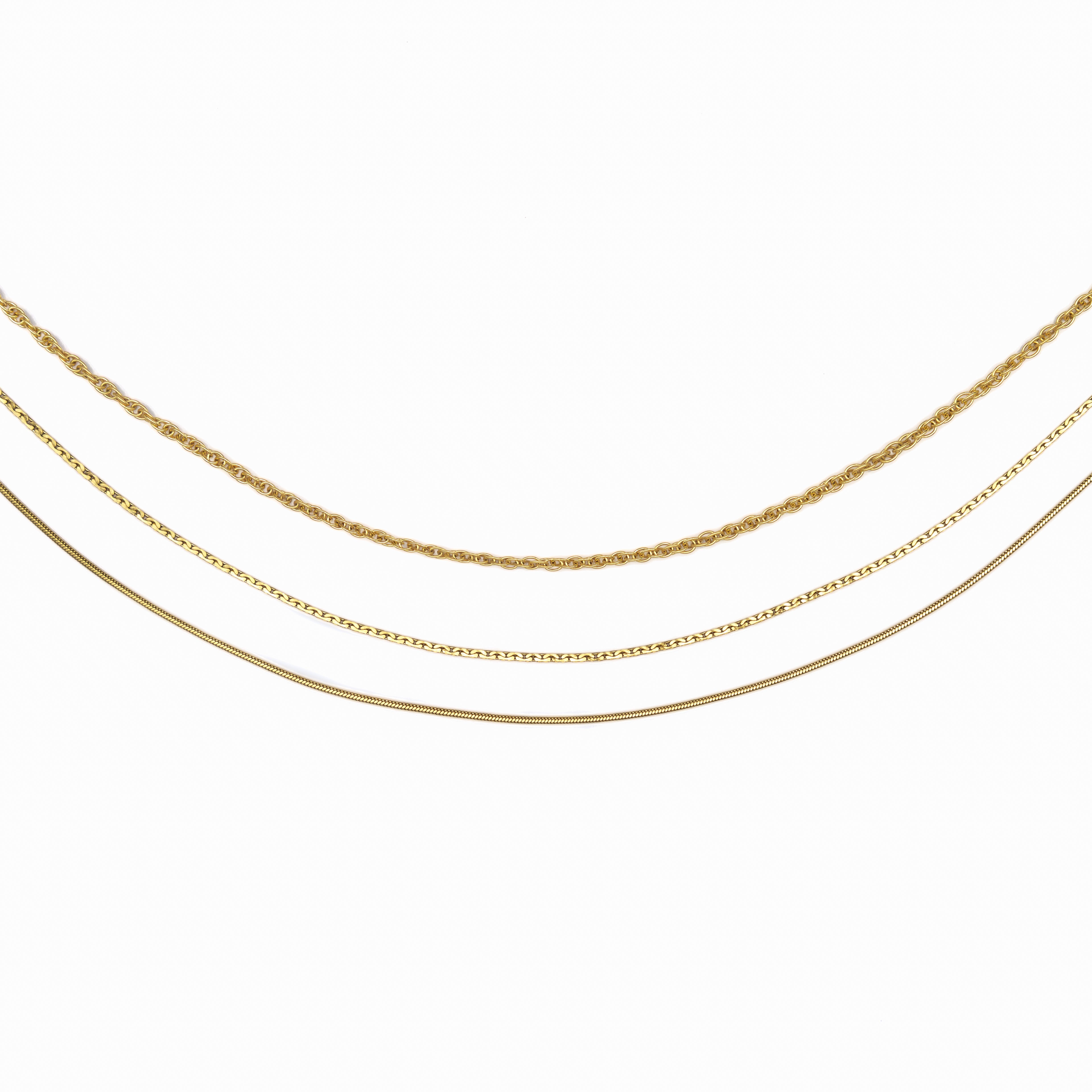 Waterproof Gold Triple Layer Rope Necklace