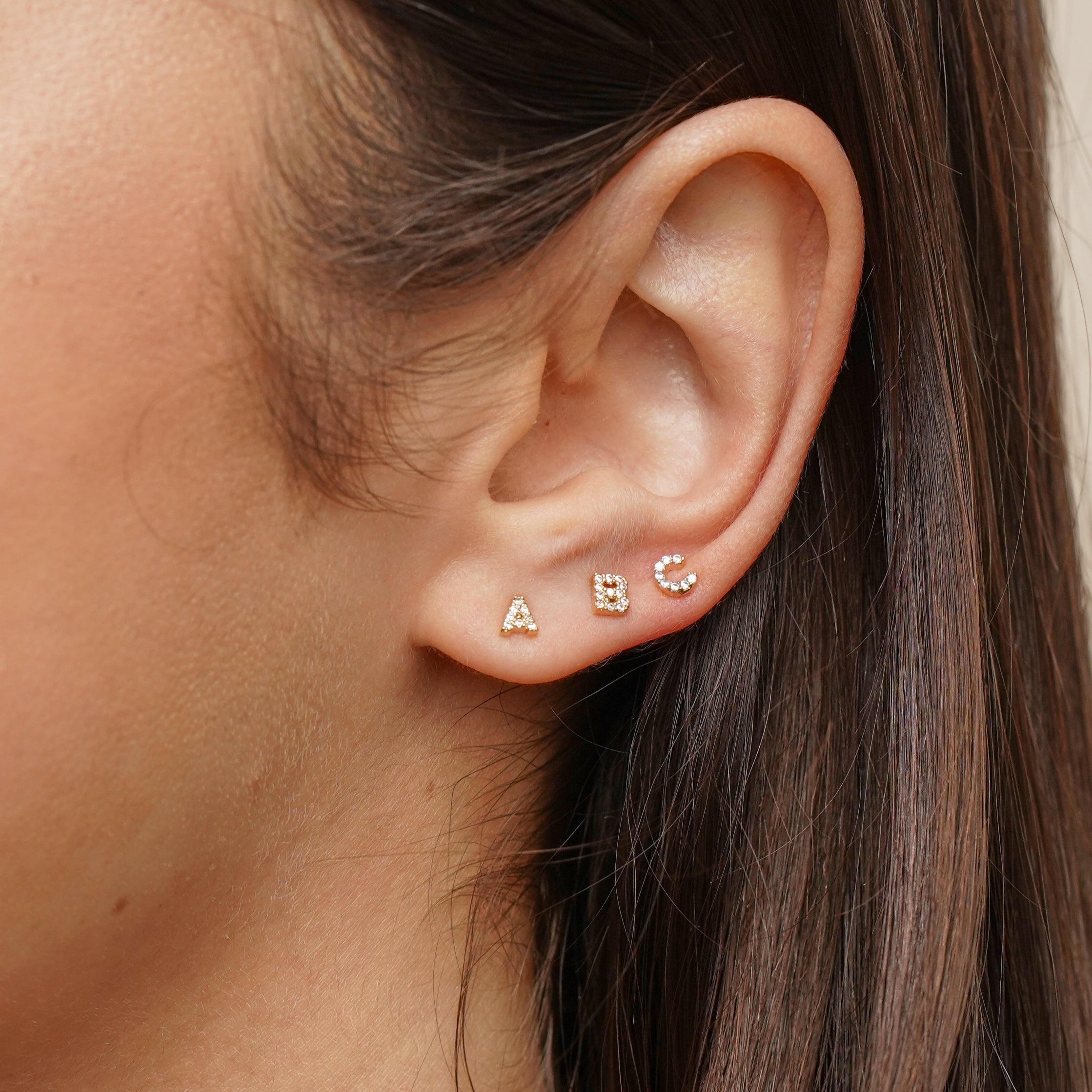 Shiny Initial Studs