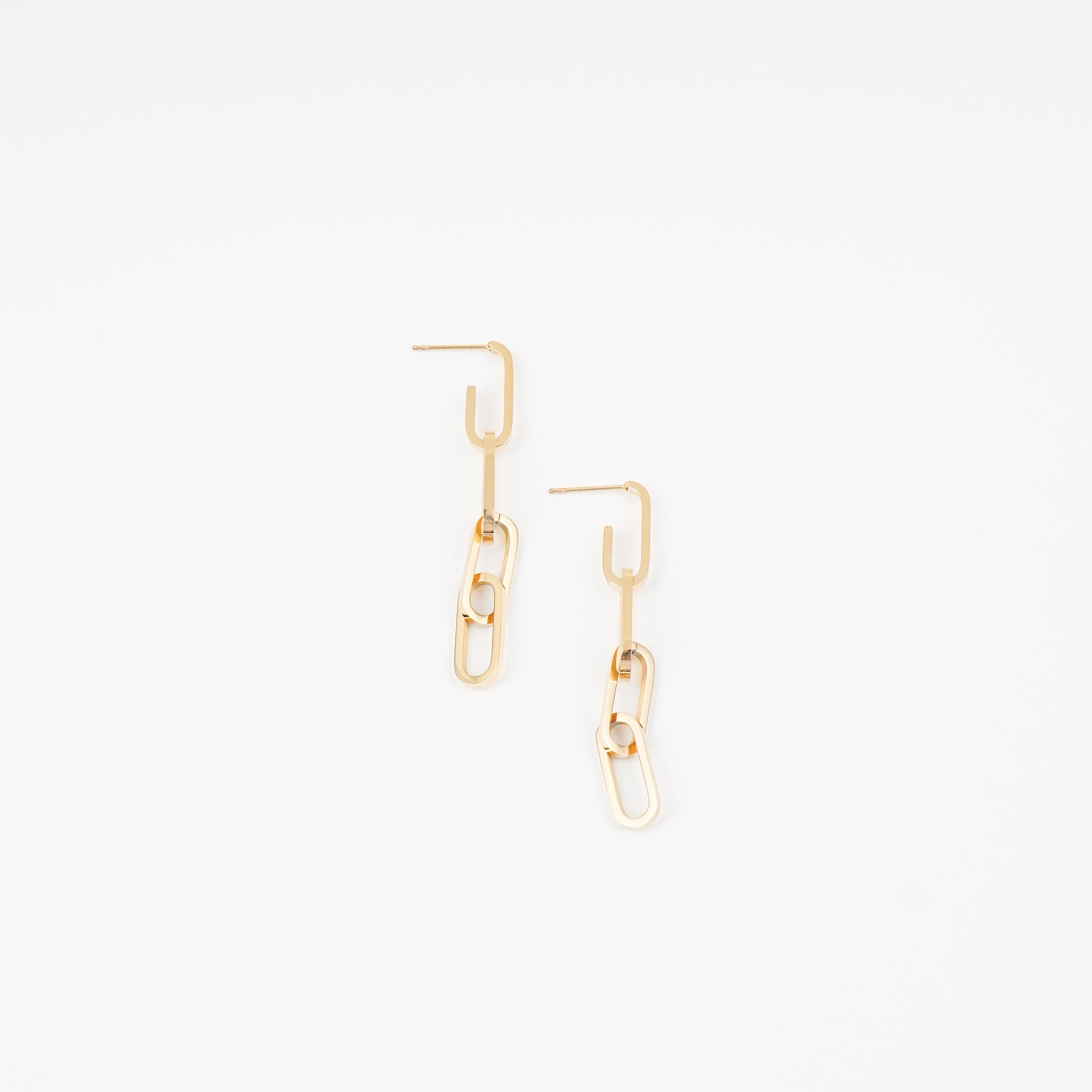 24K Gold Chain Link Earrings