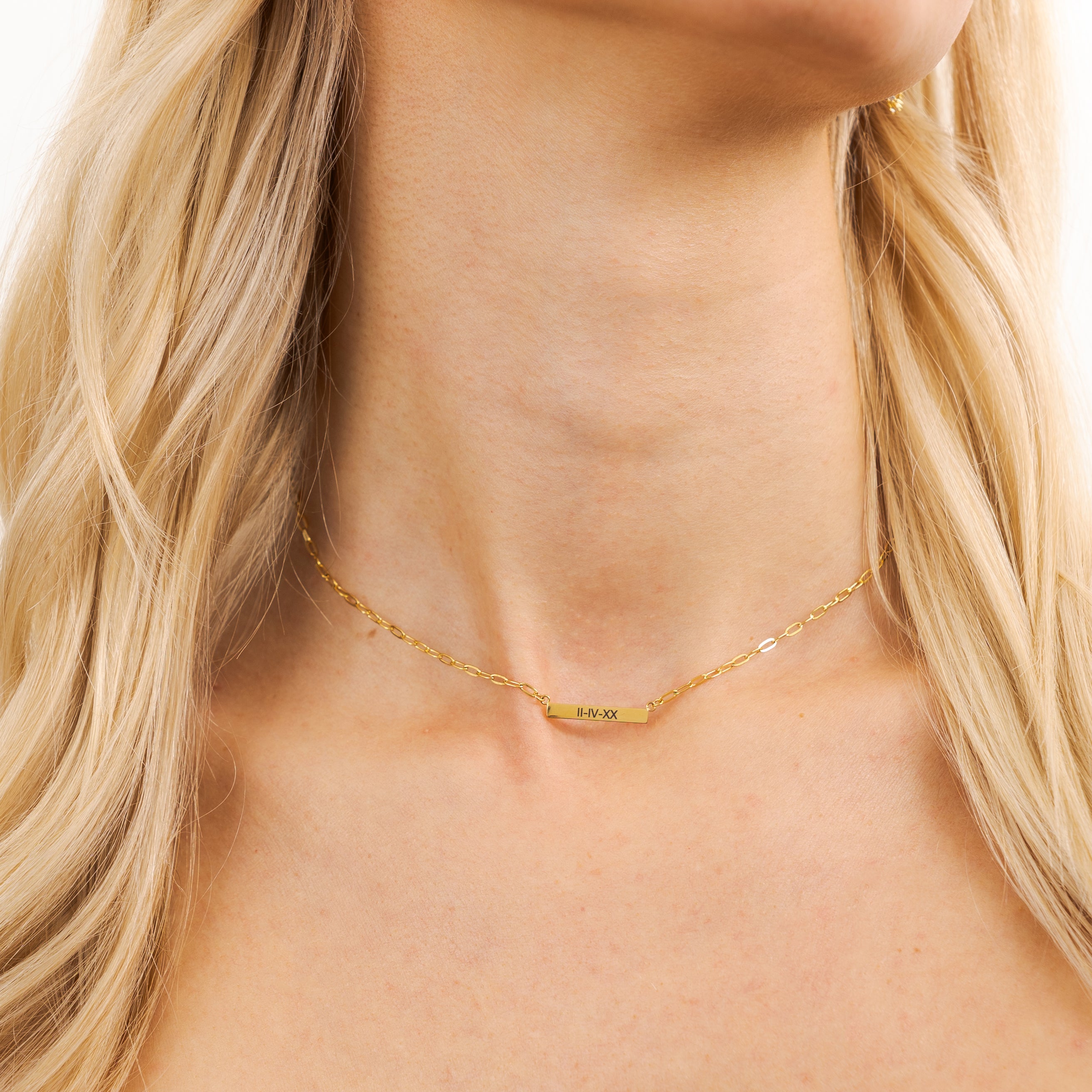 Waterproof Gold Mini Bar Paperclip Chain (Get it engraved!)