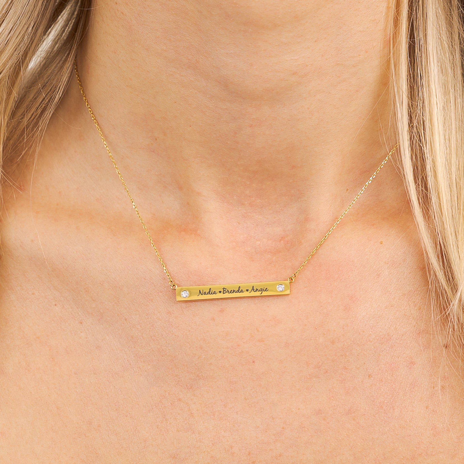 Personalized Diamond Bar Necklace