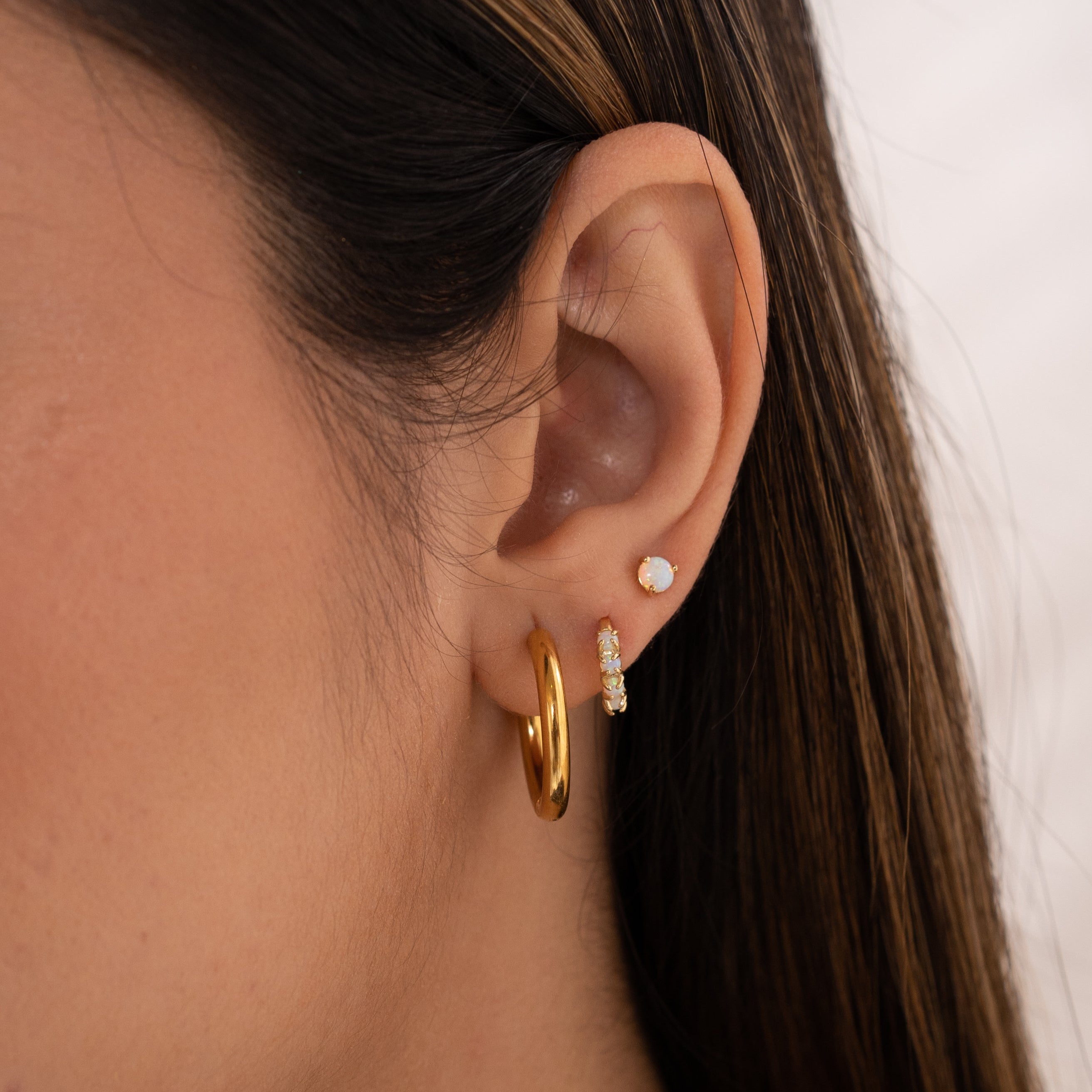 18K Gold Opal Studs