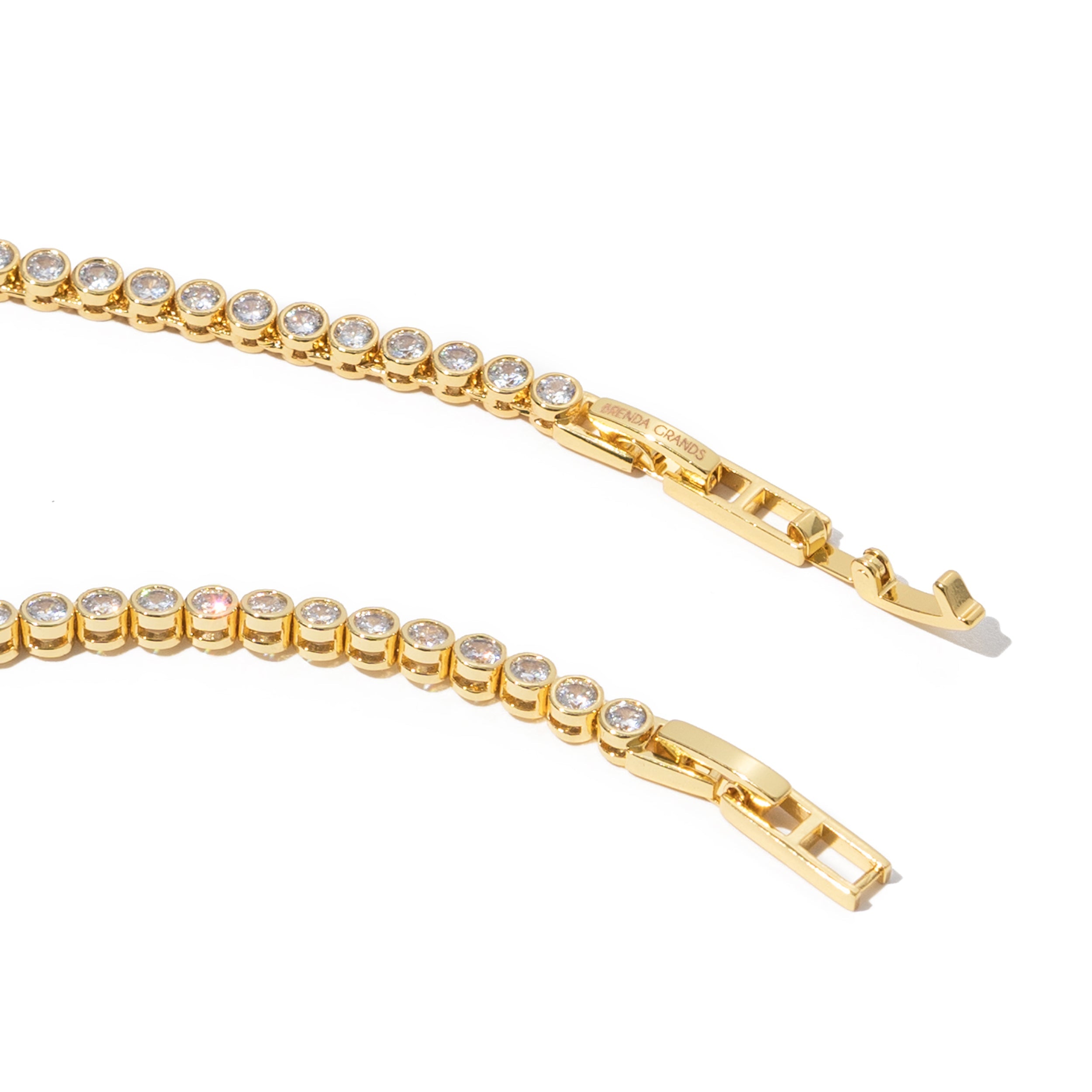 18K Gold Round Brilliant Tennis Necklace
