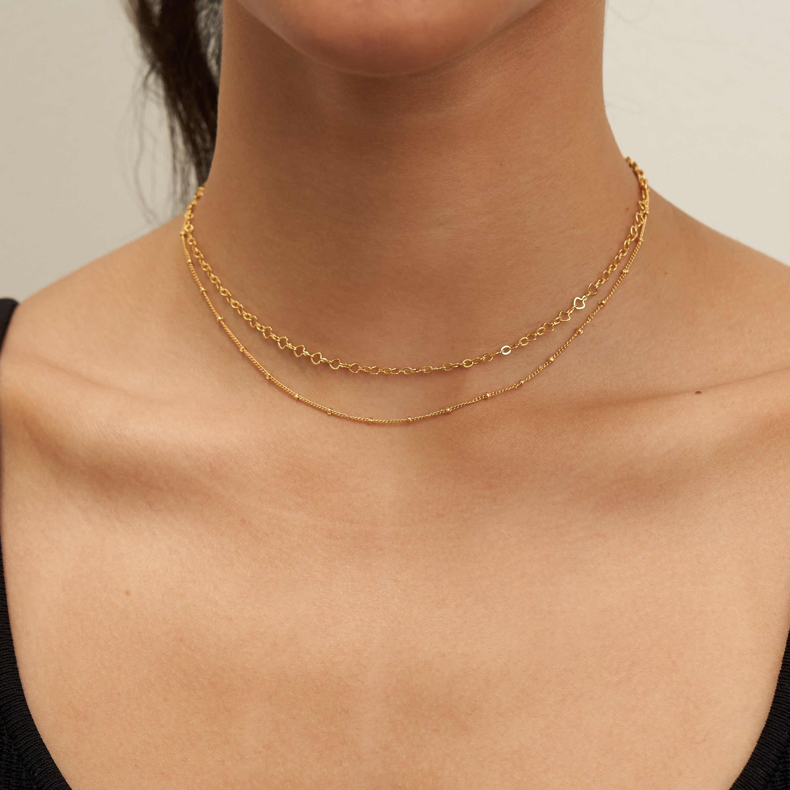 18K Gold Satellite Layered Choker