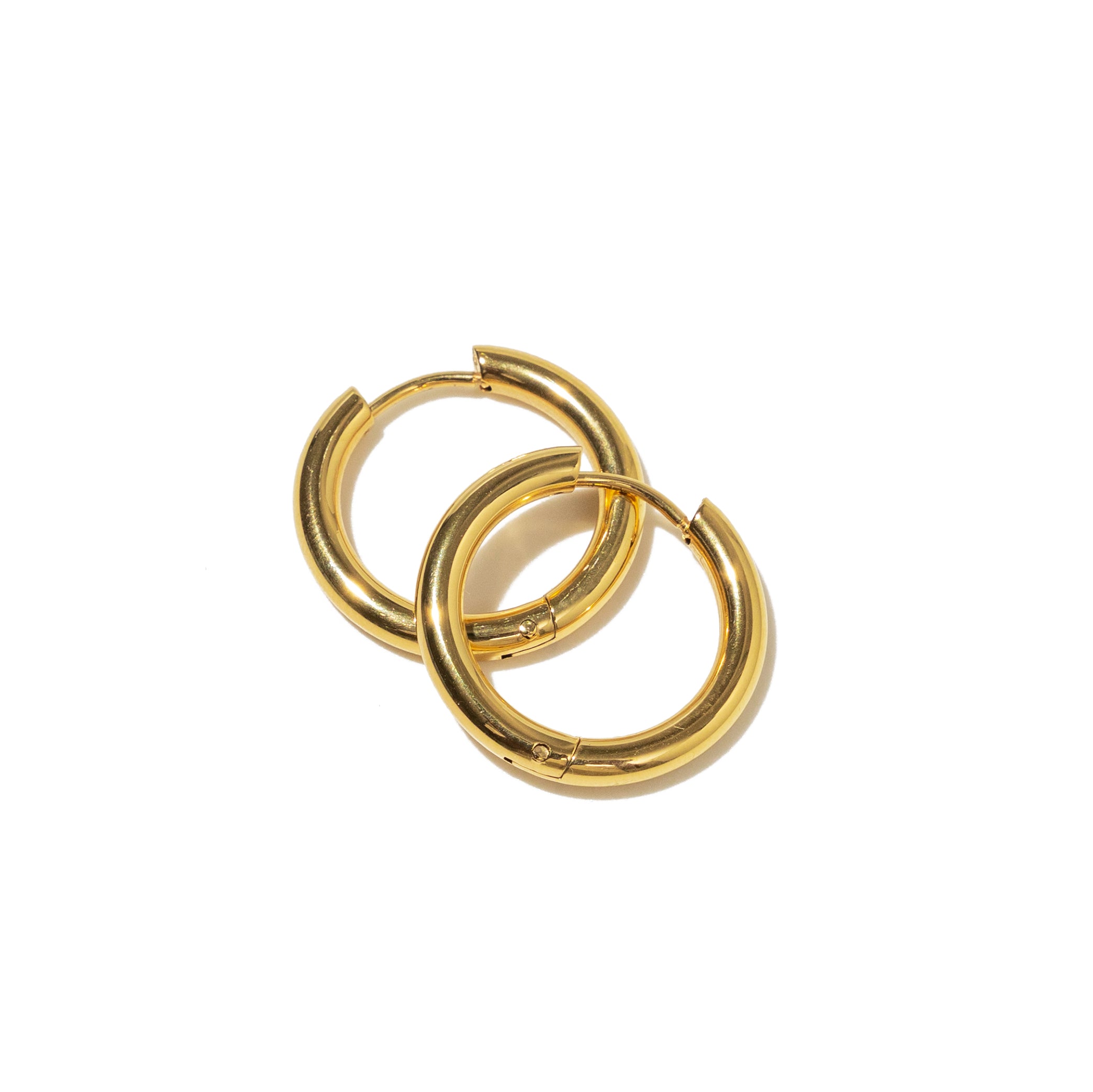 Waterproof 16mm Gold Basic Hoops