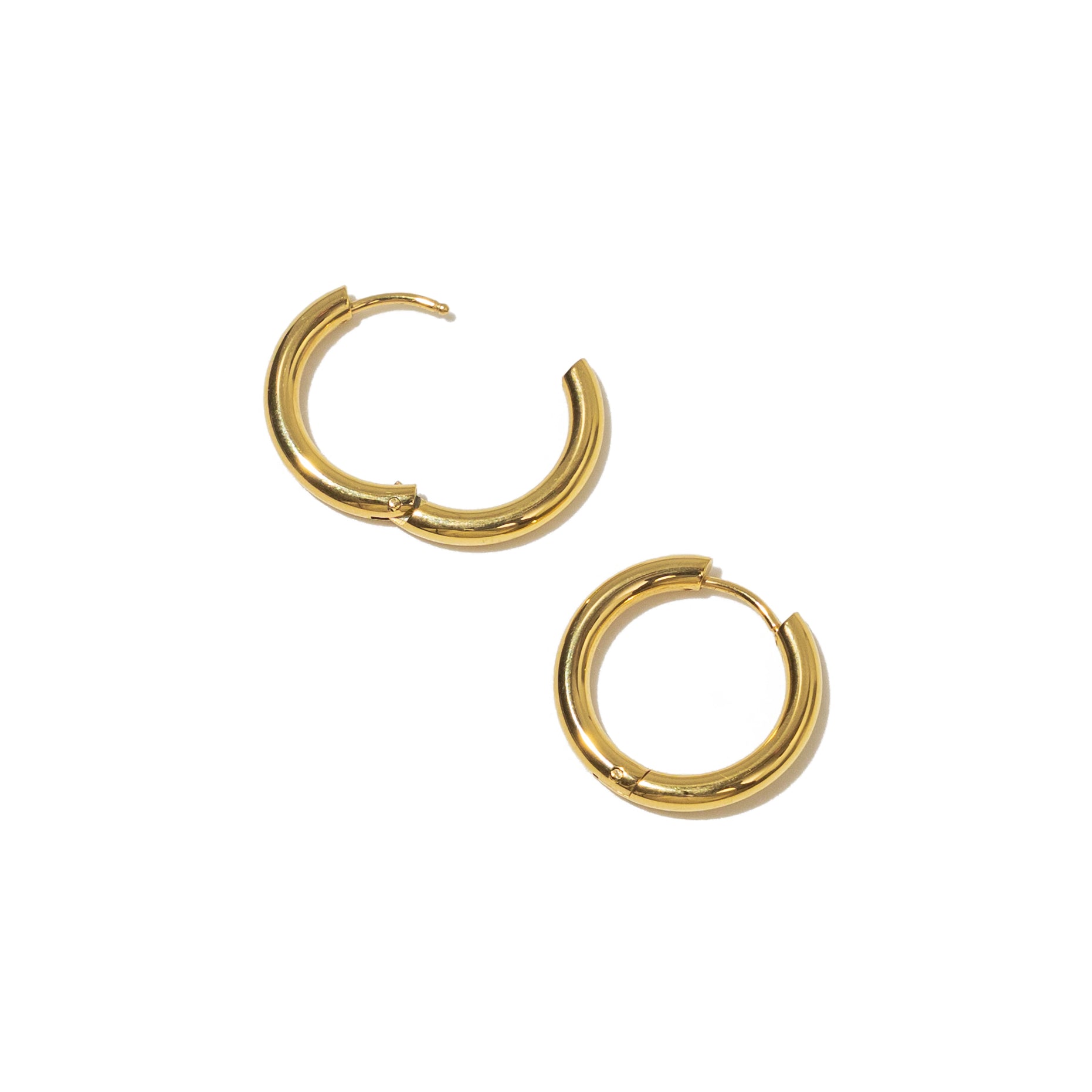 Waterproof 16mm Gold Basic Hoops