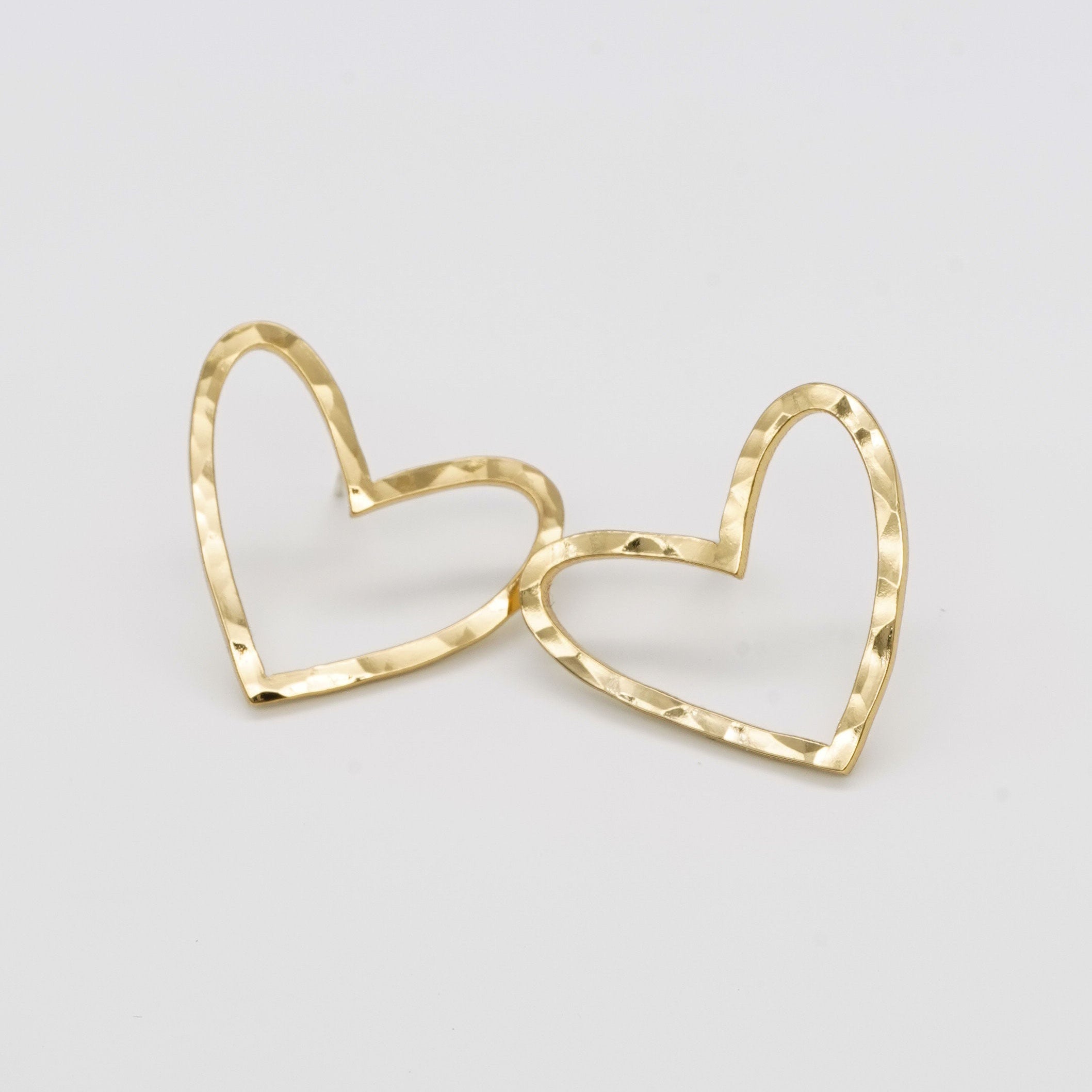 Hammered Hearts Studs