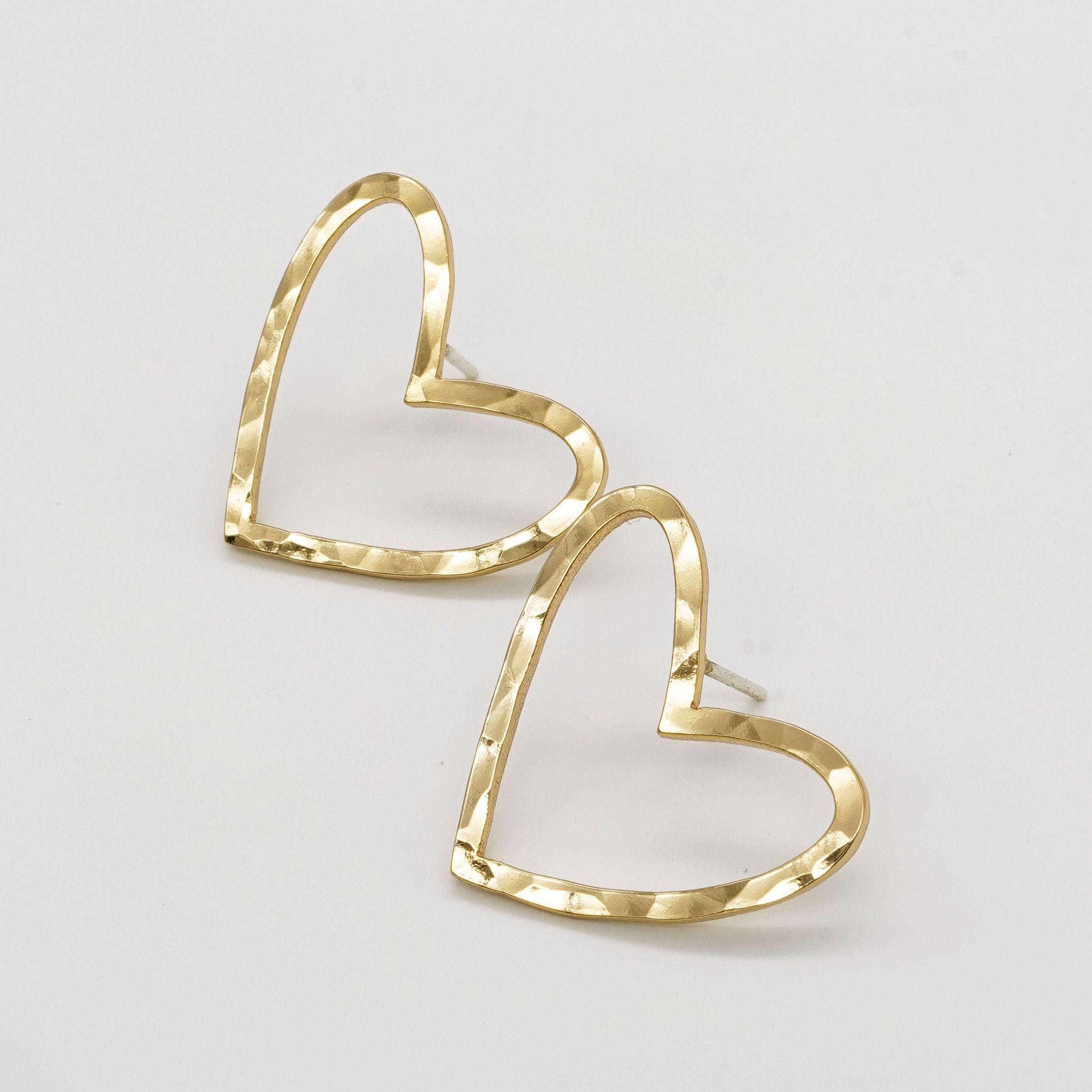 Hammered Hearts Studs