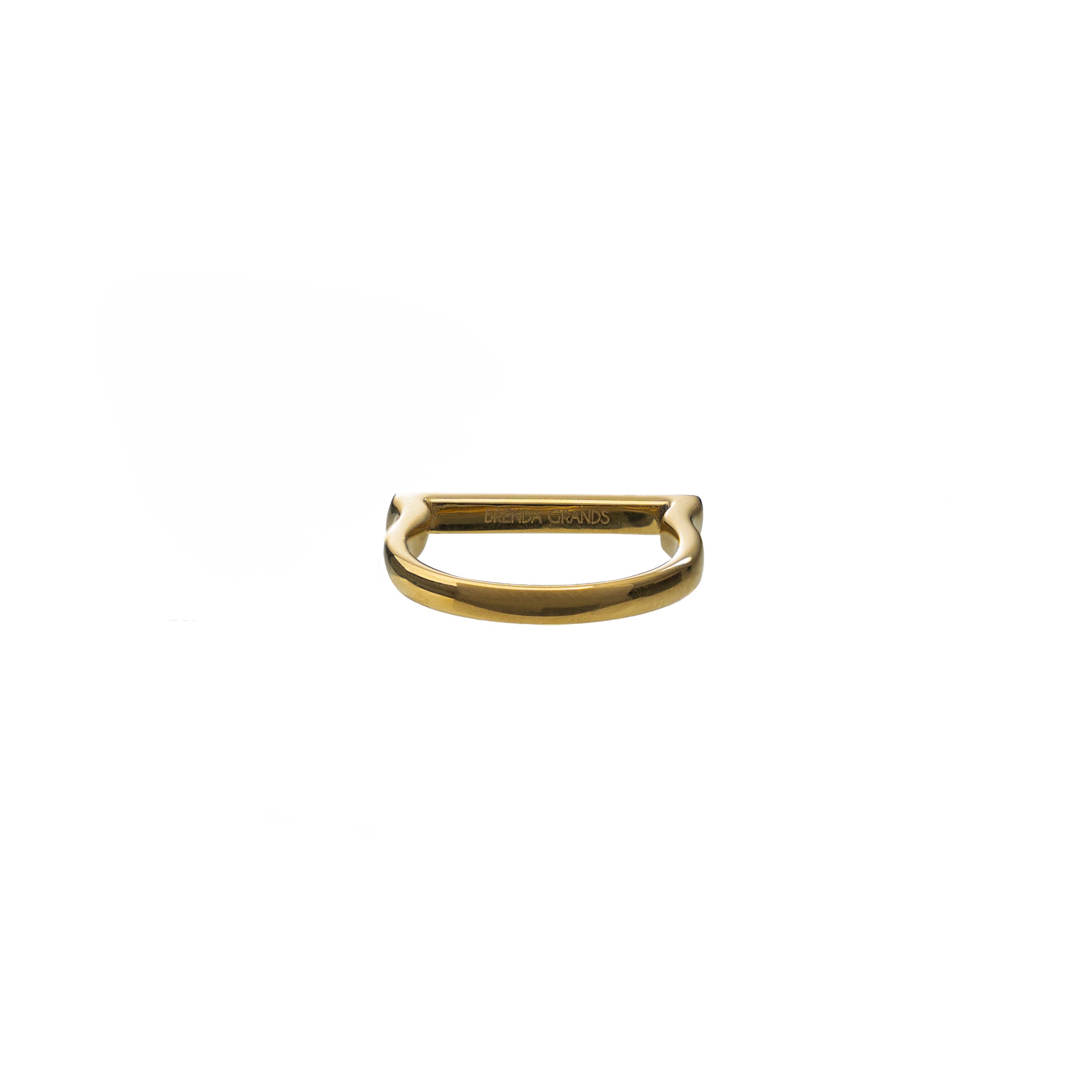 Waterproof Gold Diamond Bar Ring