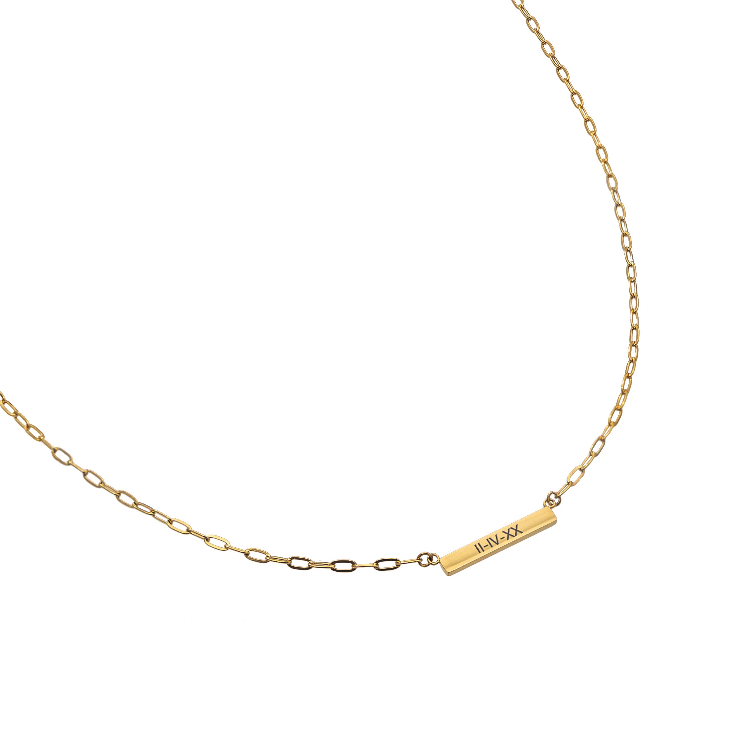 Waterproof Gold Mini Bar Paperclip Chain (Get it engraved!)