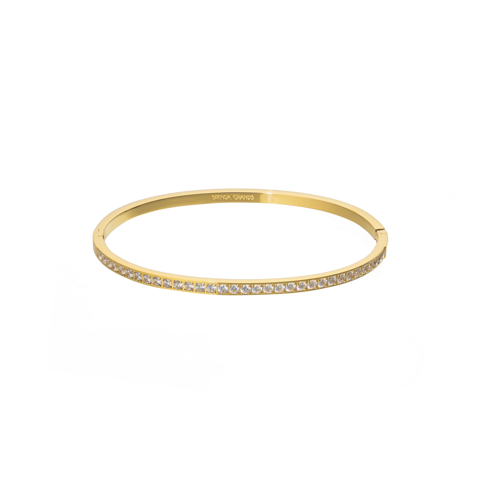 Waterproof Gold Lined Diamond Bangle
