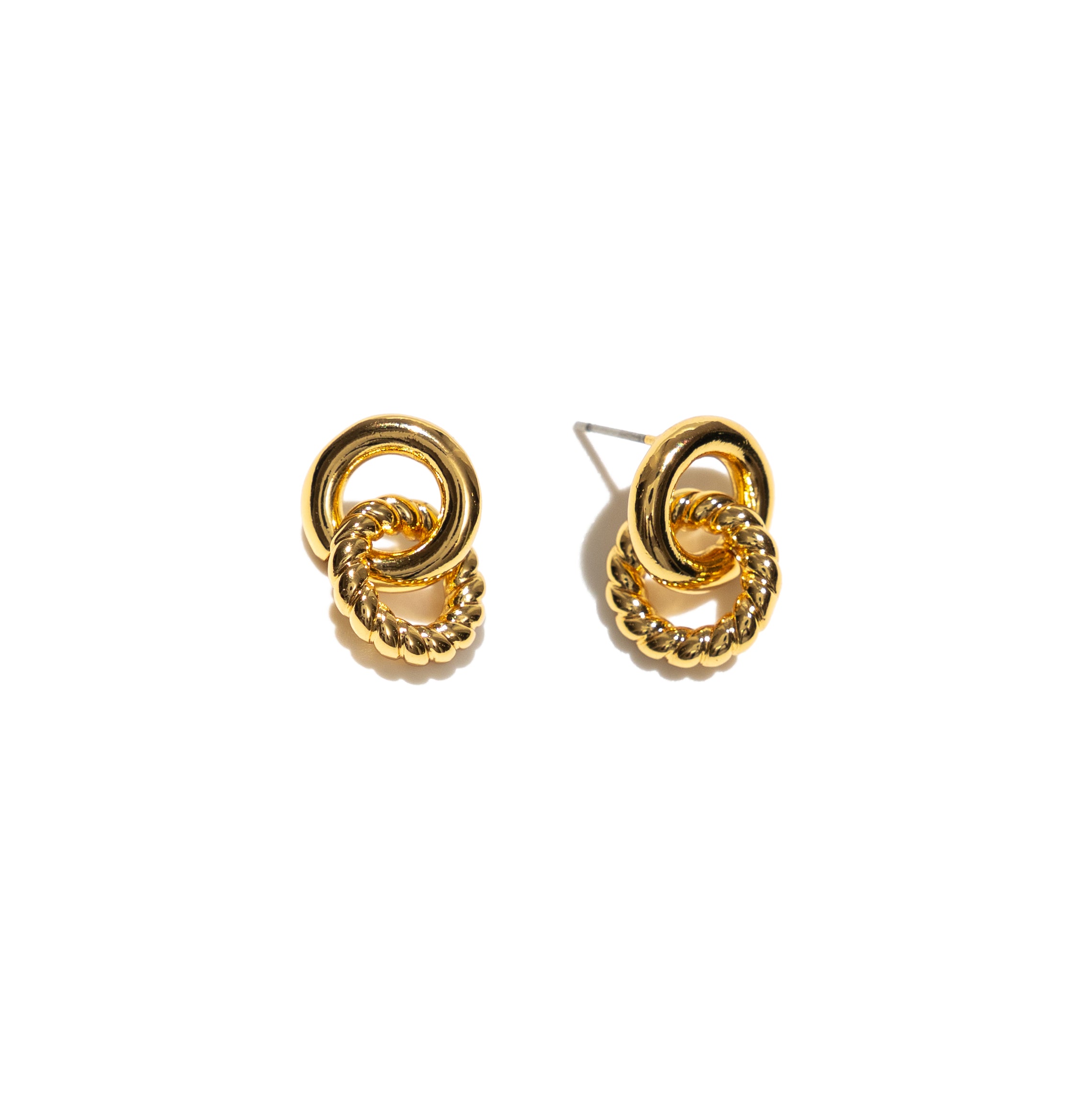 18K Gold Twisted Link Studs