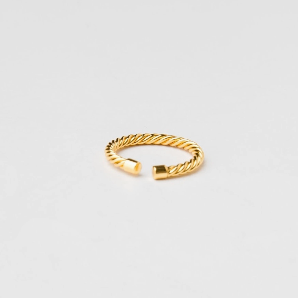 Waterproof Gold Twisted Mini Ring
