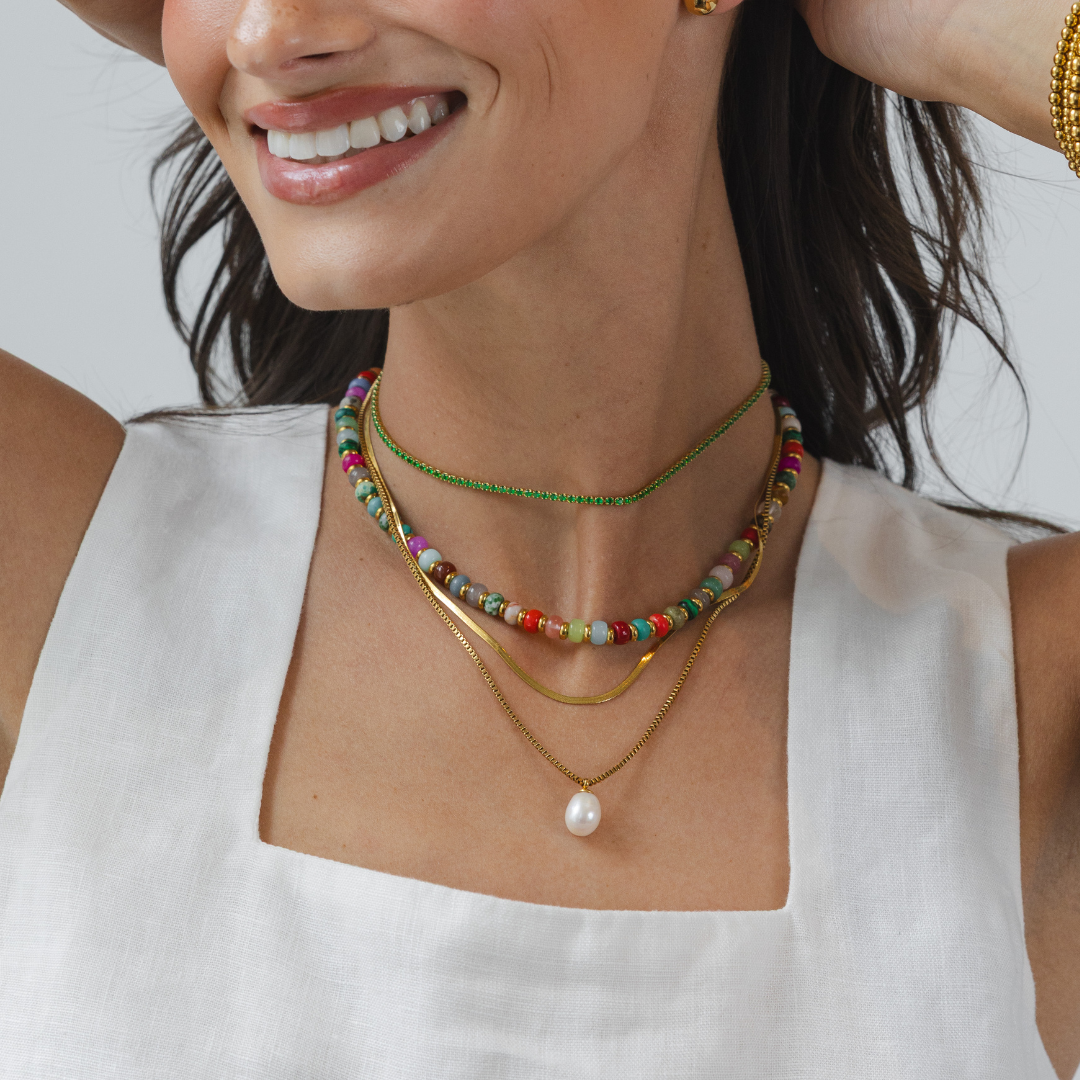 Waterproof Gemstone Glow Necklace