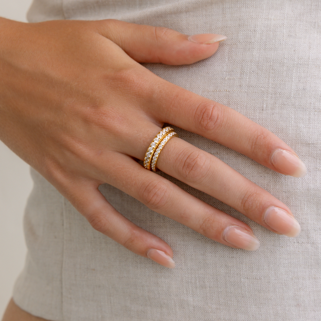 Waterproof Dainty Diamond Stacking Ring