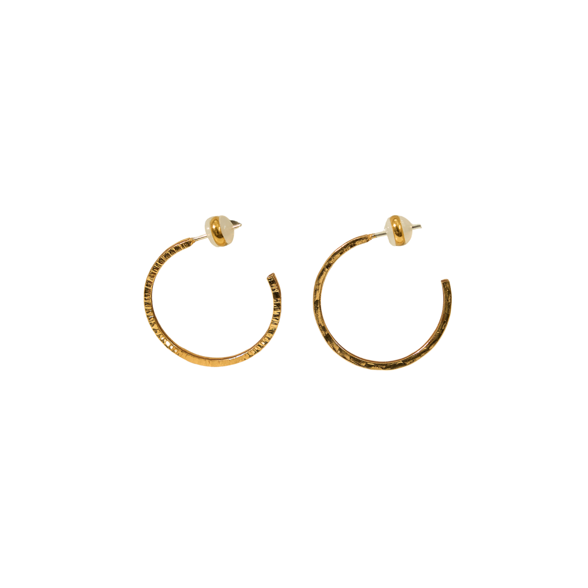 24K Gold Mini Thin Hammered Hoops