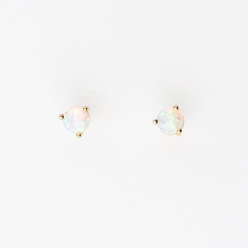 18K Gold Opal Studs