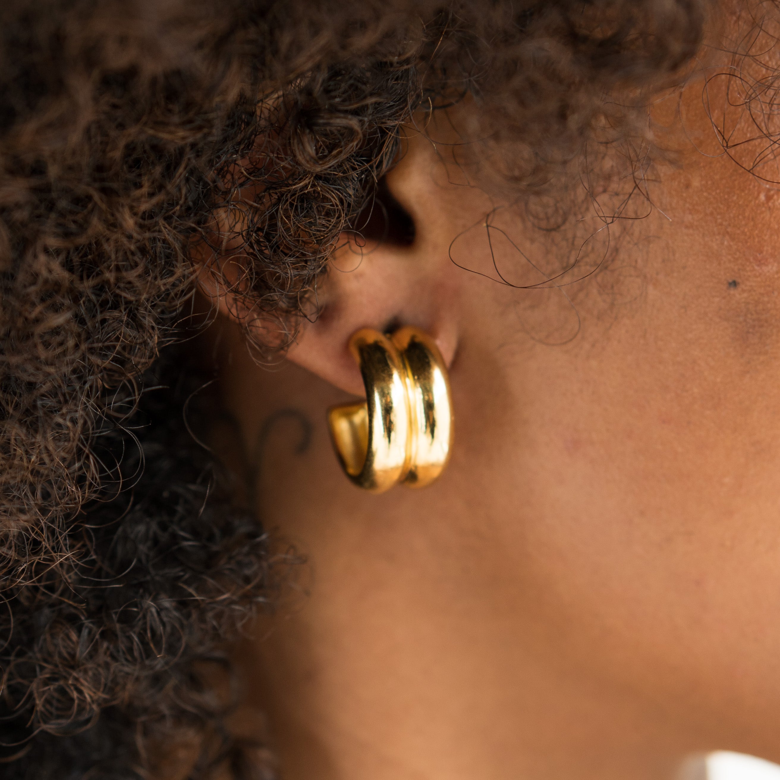 Twin Gold Hoops medium