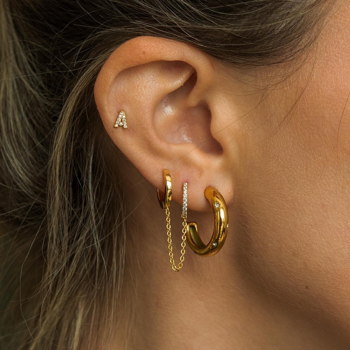 Shiny Initial Studs