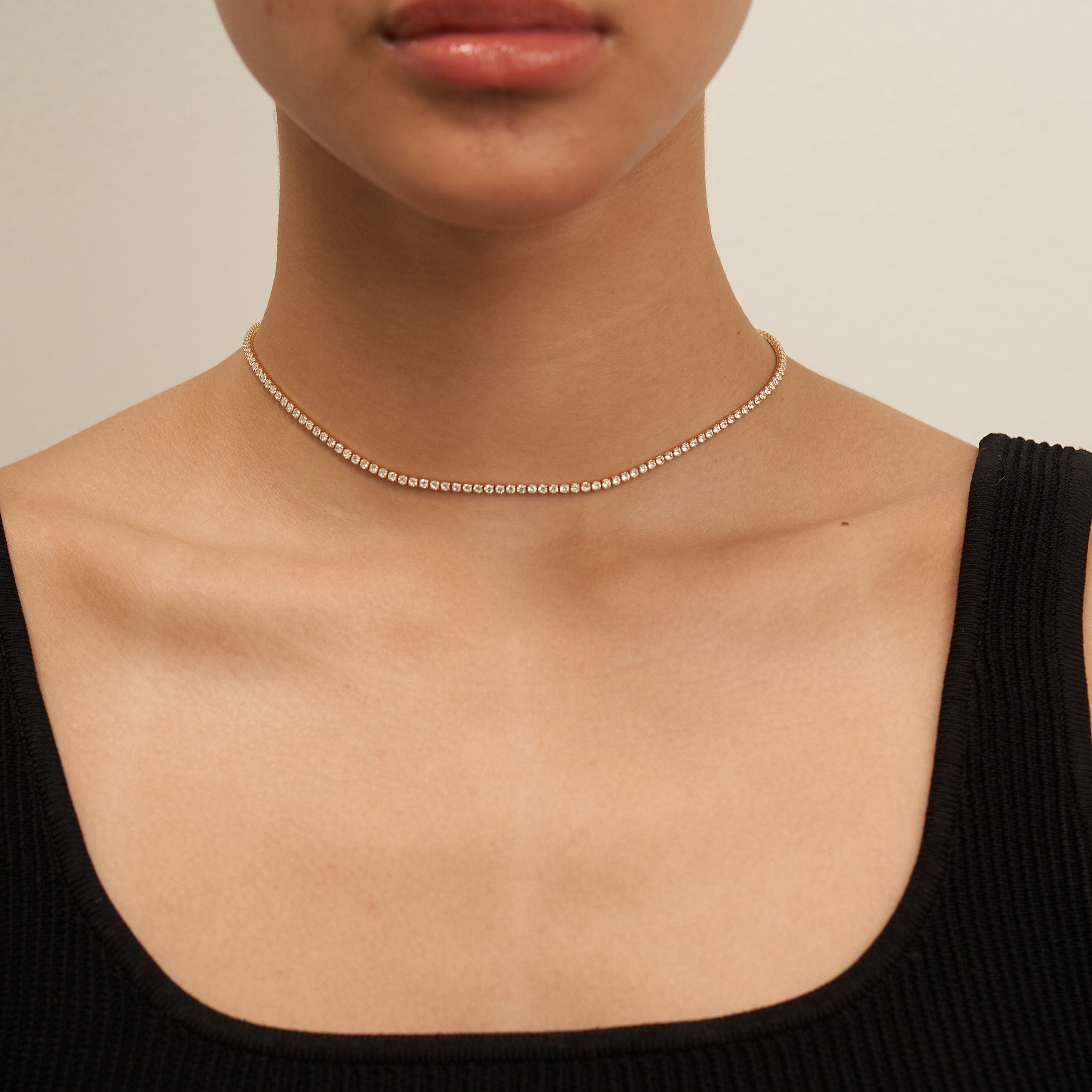 Tennis Choker Silver pink quartz