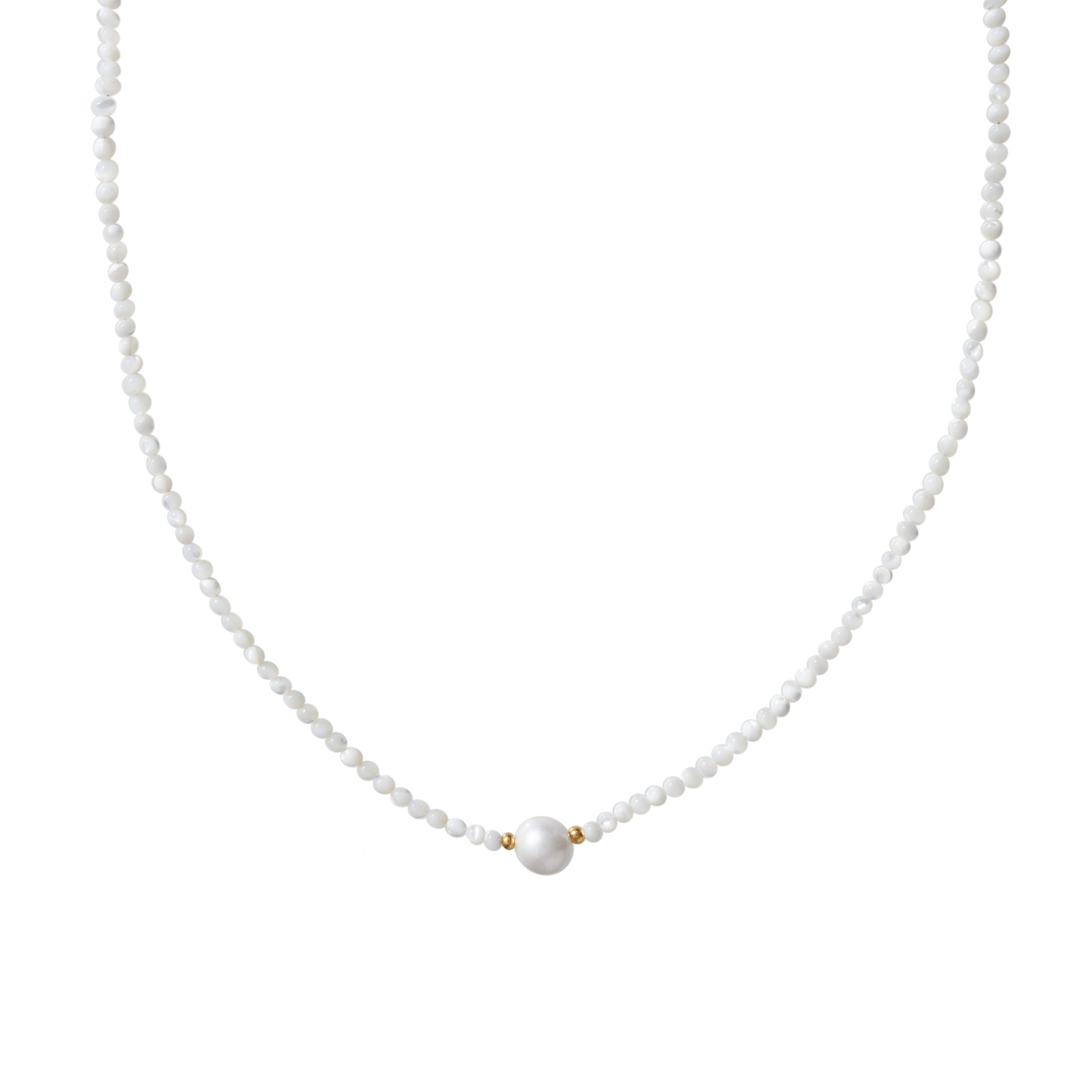 White Thin Pearls Necklace