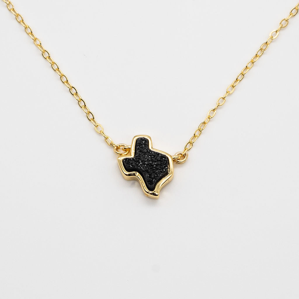 Texas Druzy Necklace in Black