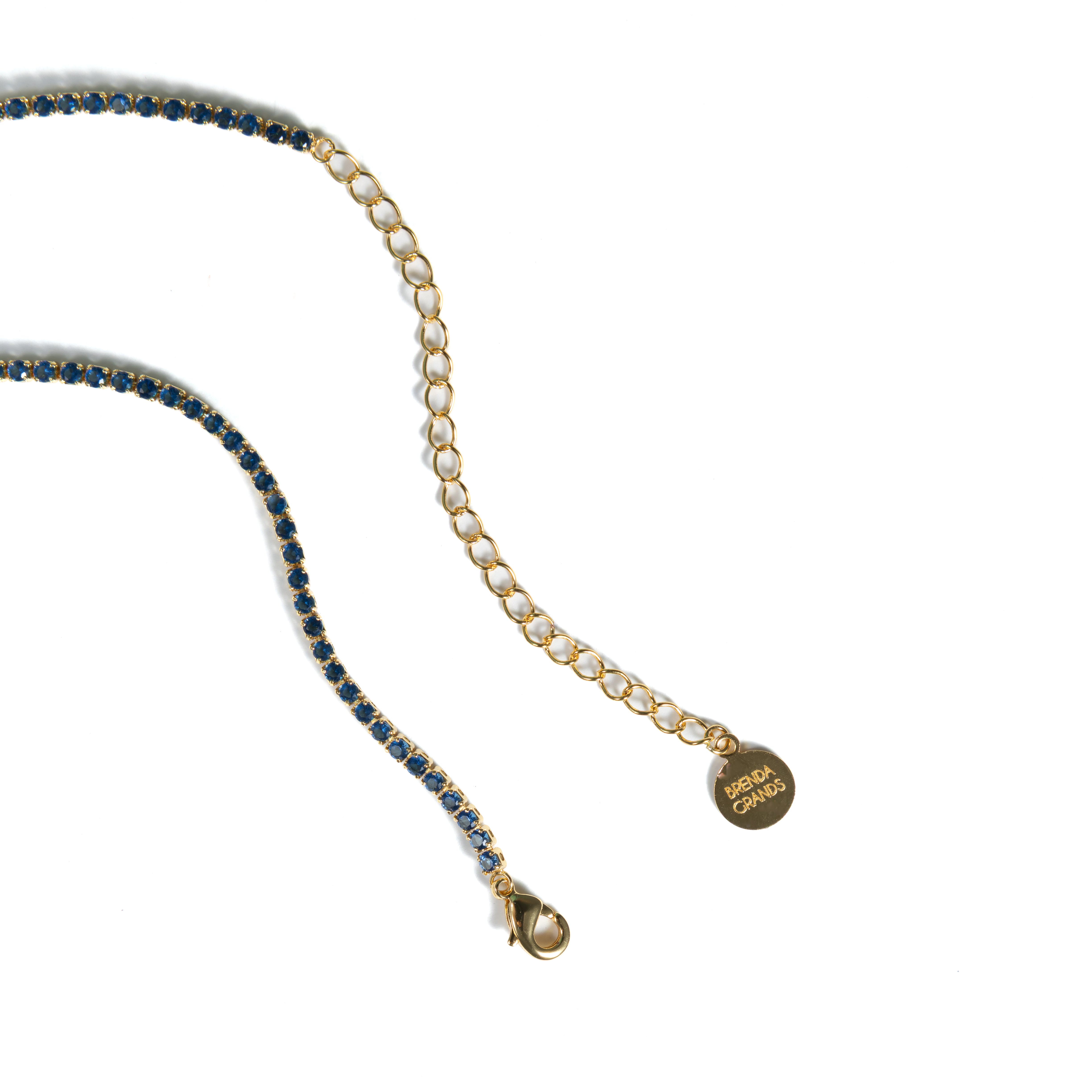 Tennis Choker Gold Blue Sapphire