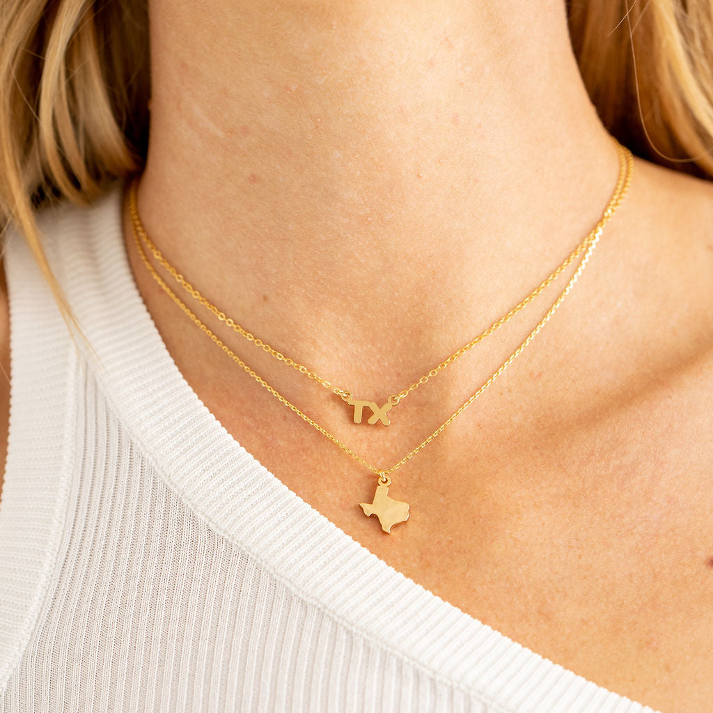 Texas Hammered Necklace Gold