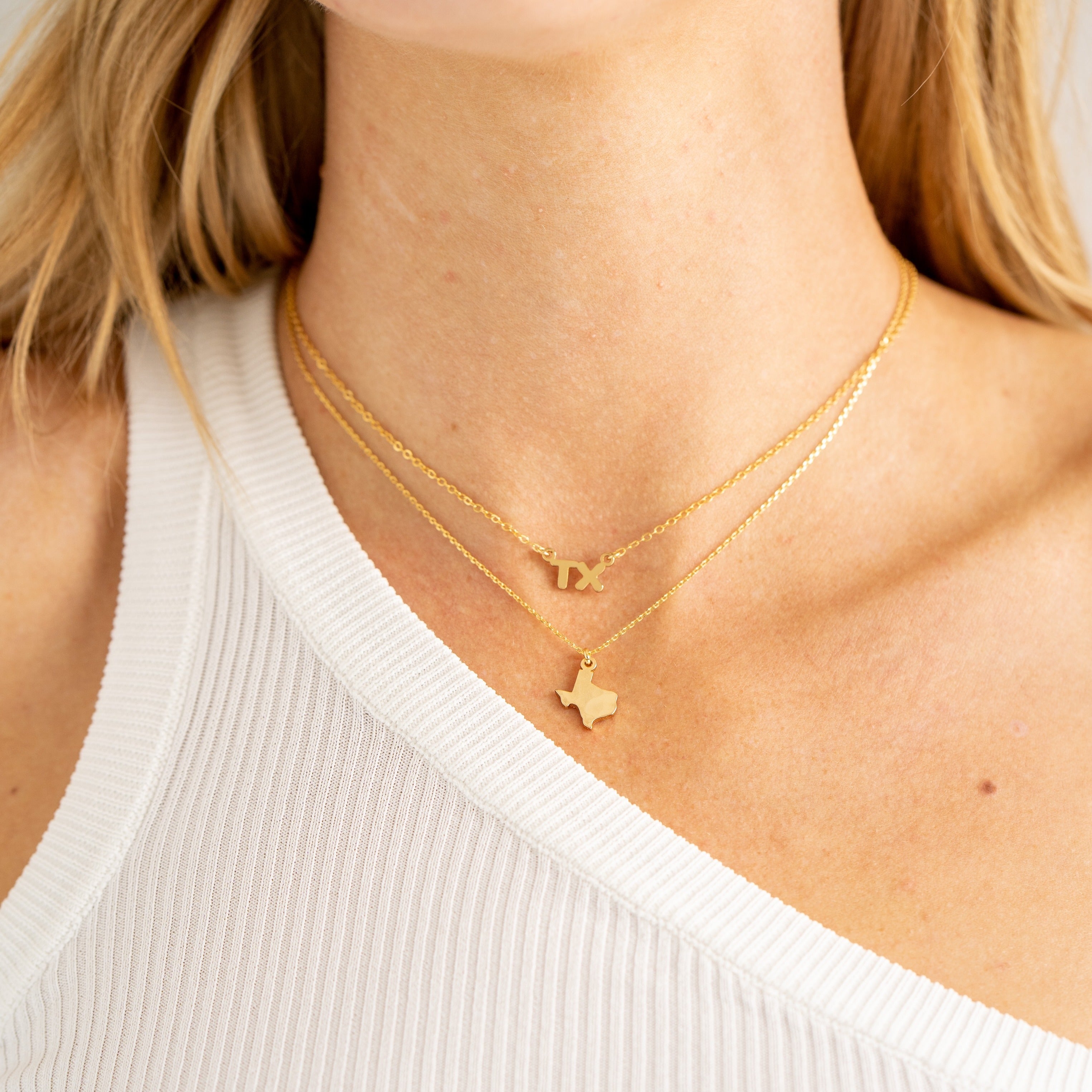 TEXAS INITIAL NECKLACE