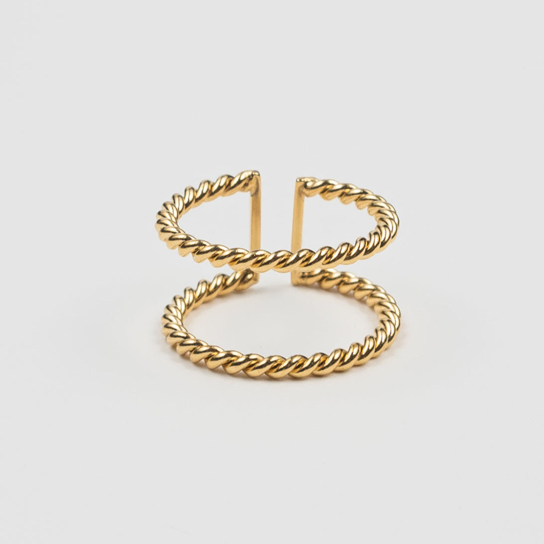 Twisted Aspen Double Ring