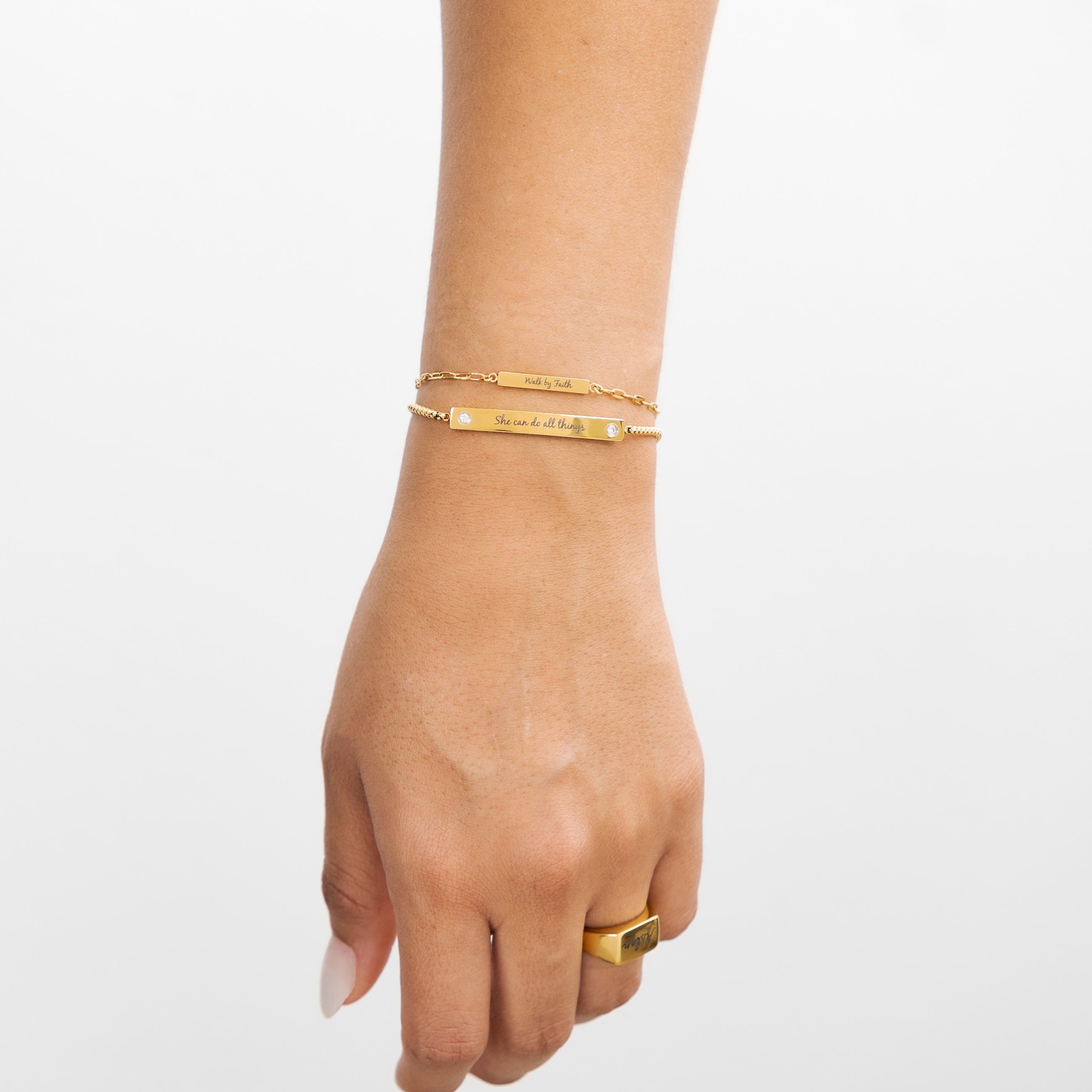 Personalized Diamond Bar Bracelet