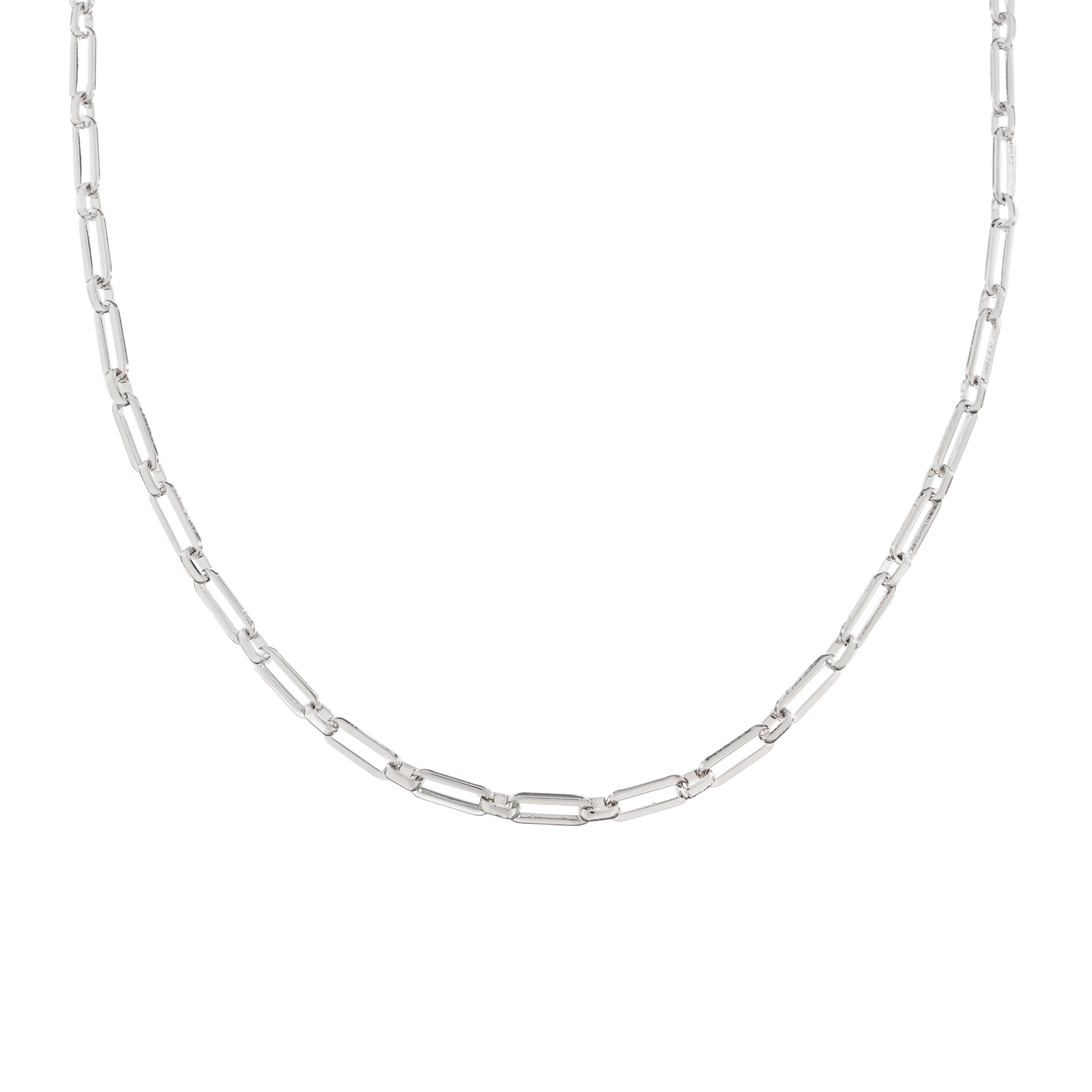 Silver Paperclip Chain Necklace