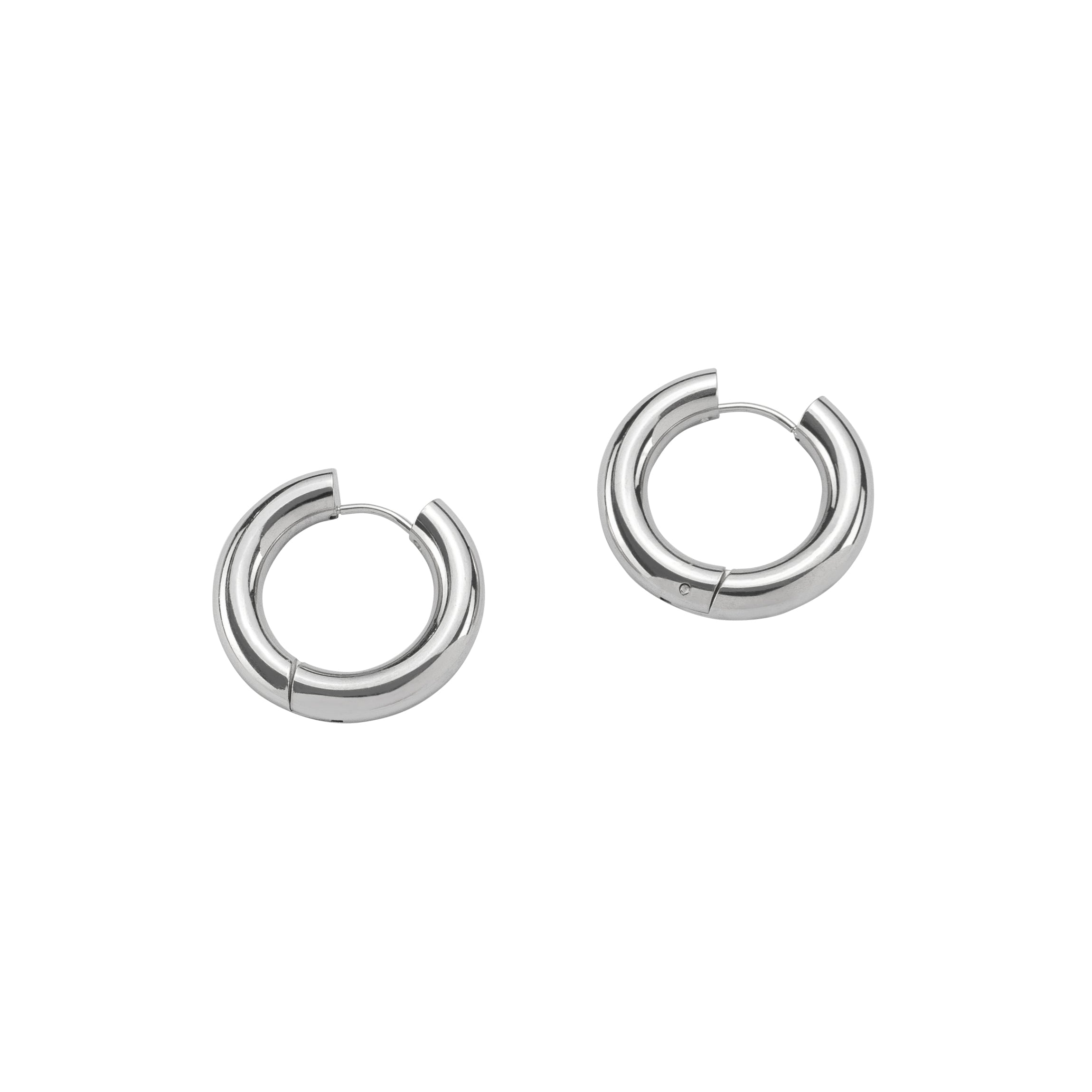 Silver Chunky Hoops Medium