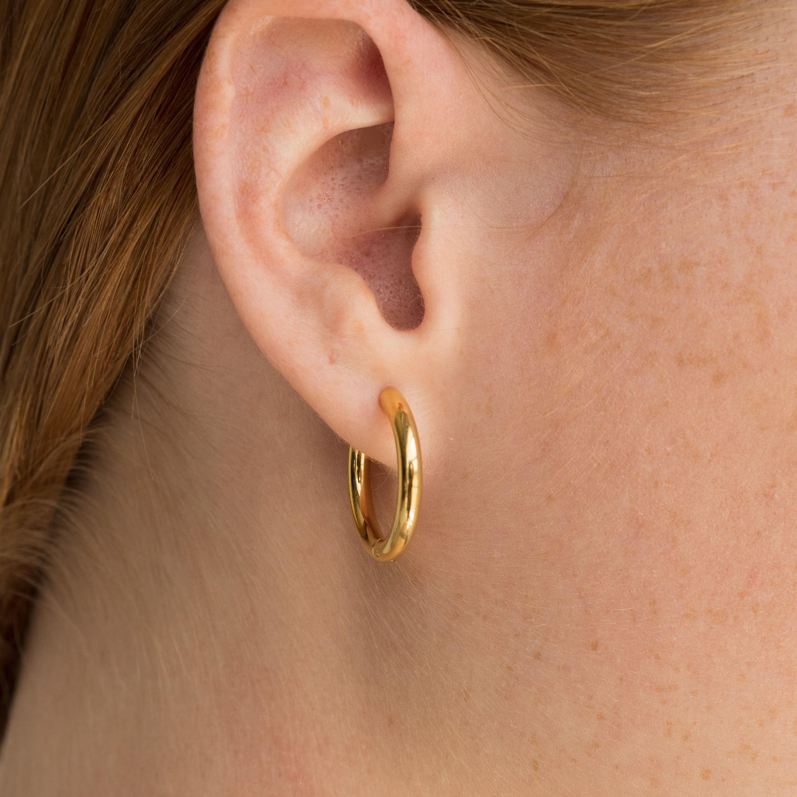 Waterproof 16mm Gold Basic Hoops