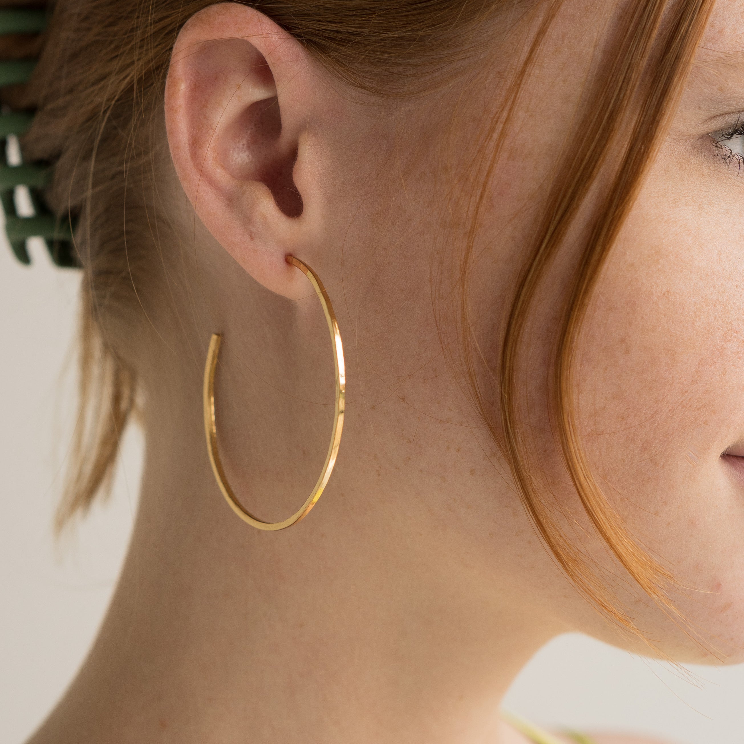 Thin Hammered Hoops