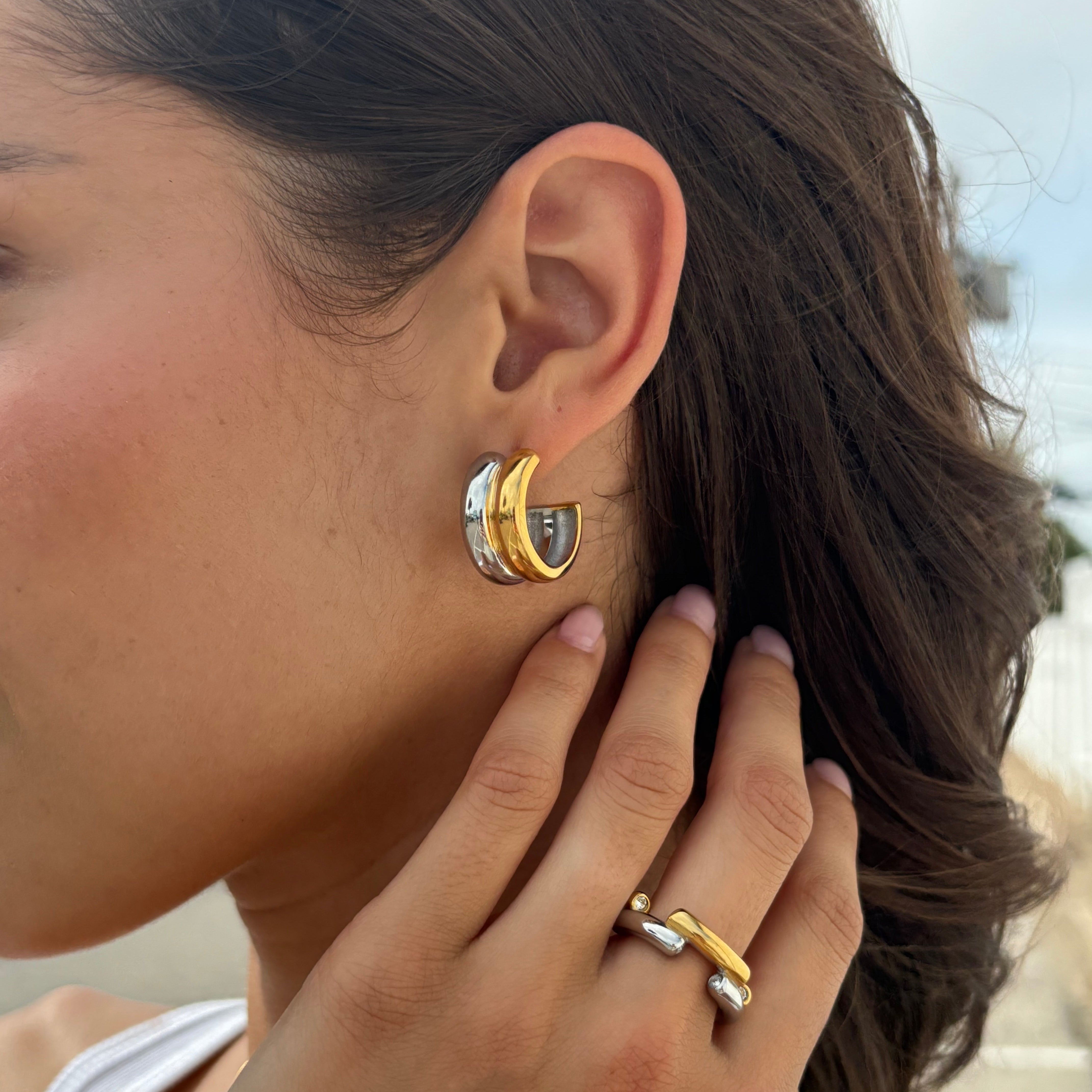 Waterproof Twin Two-Tone Hoops